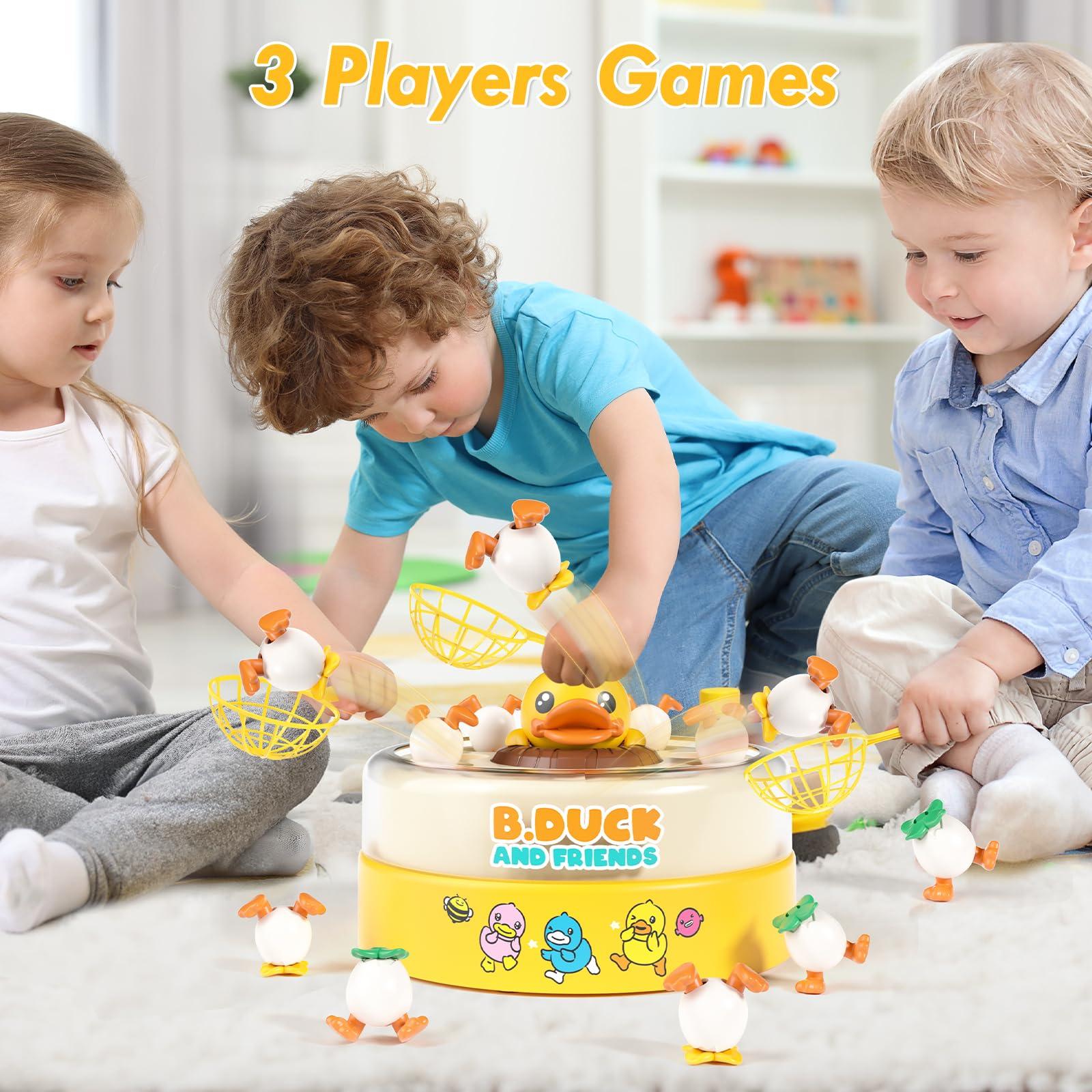 B.Duck Catch and Bounce Games Toys for Kids 3-5, B.Duck Board Games with 3 Nets for Kids 4-6, Birthday Gifts for Toddler Boys Girls 3 4 5 6 Years Old - Image 2