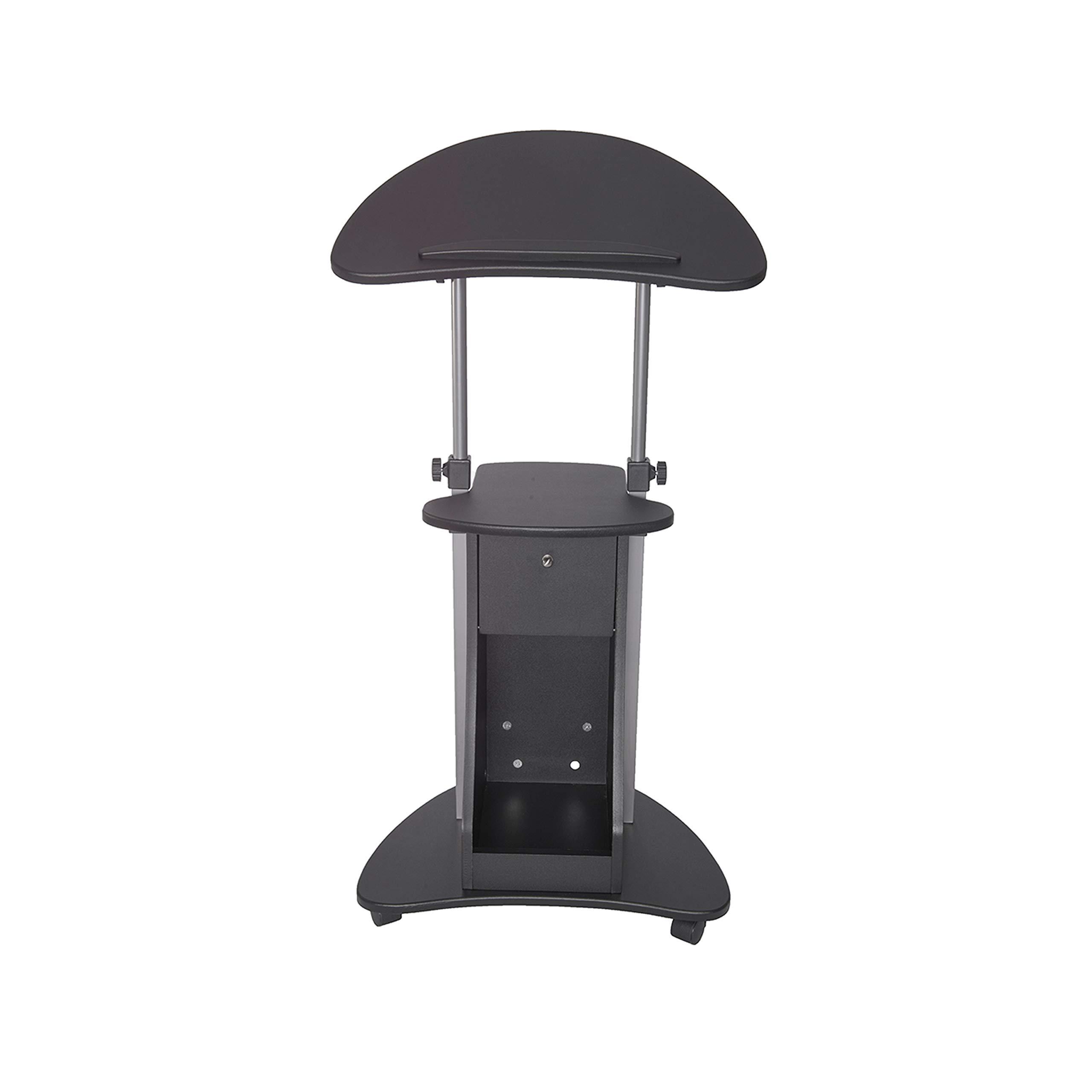 Techni Mobili Sit-to-Stand Mobile Medical Laptop Computer Cart, Black, Adjustable Height, B005 - Image 7