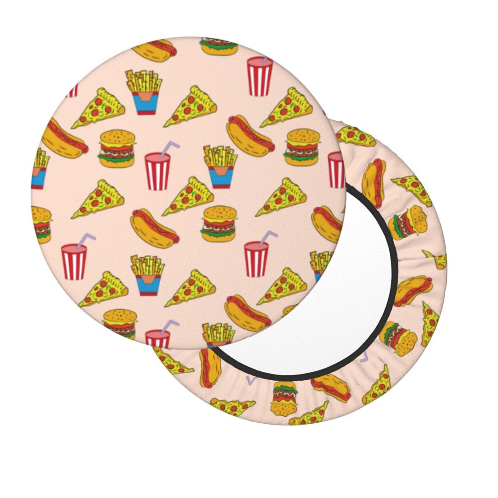 TZTTZT Bar Stool Covers, Non-Slip Hamburger Pizza Coke Bar Stool Seat Covers 13 inch, Washable Bar Stool Covers Round - Image 3
