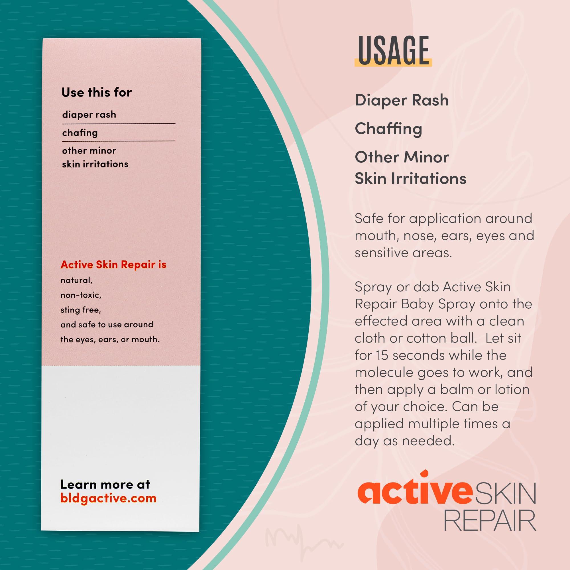 Active Skin Repair Natural, Non-Toxic, No Sting Baby Spray First Aid Safe For Use on Diaper Rash, Baby Acne, Eczema, Cuts, Wounds, Scrapes, and Other Skin Irritations (3 oz. Spray) - Image 7