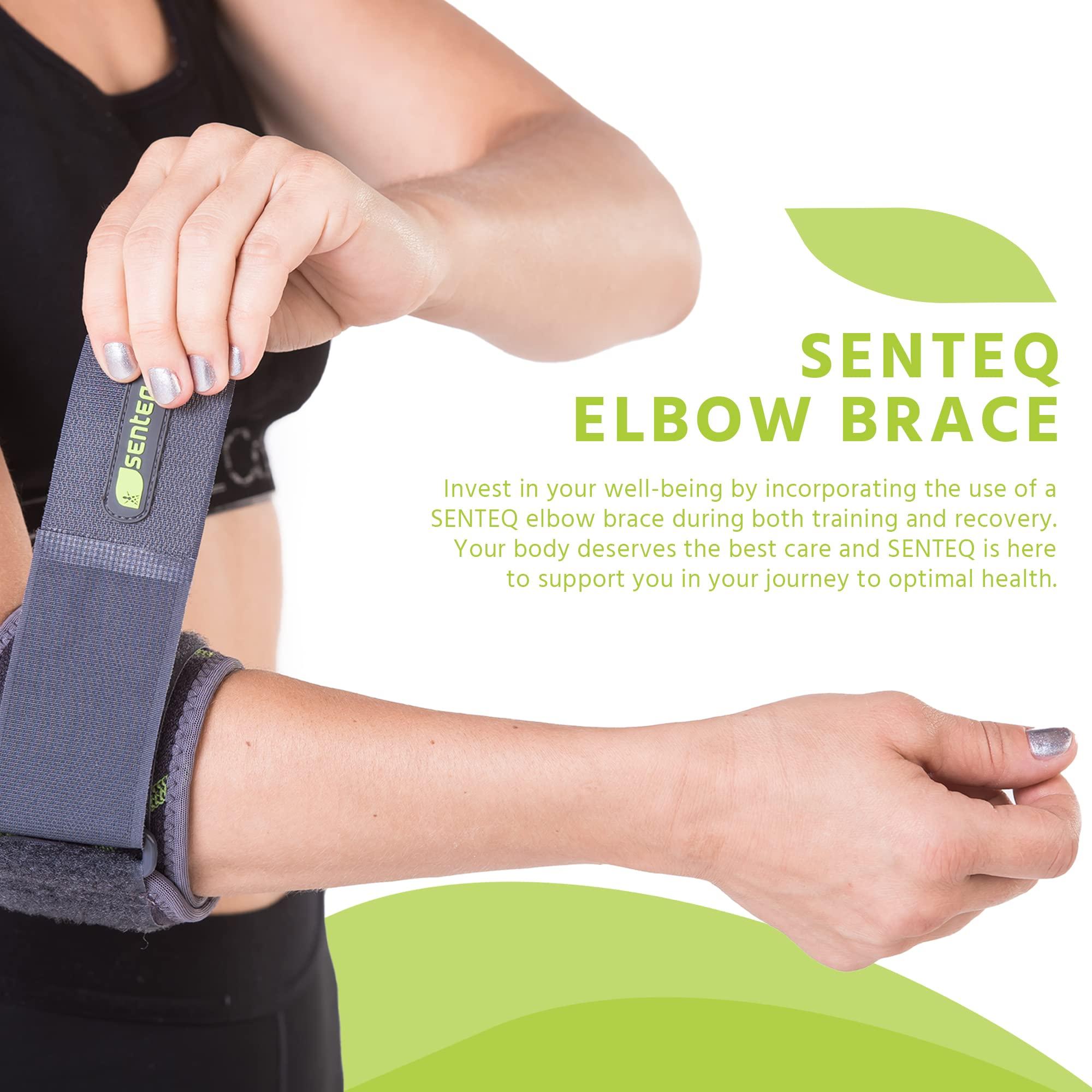 SENTEQ Elbow Brace Support Strap - Forearm Compression Sleeve, Tennis Elbow Brace for Men and Women, Fit Wrap Band for Weightlifting, Tennis, Golf Pressure Relief & Sports Injury Recovery, 1ct, 1-Pack - Image 5