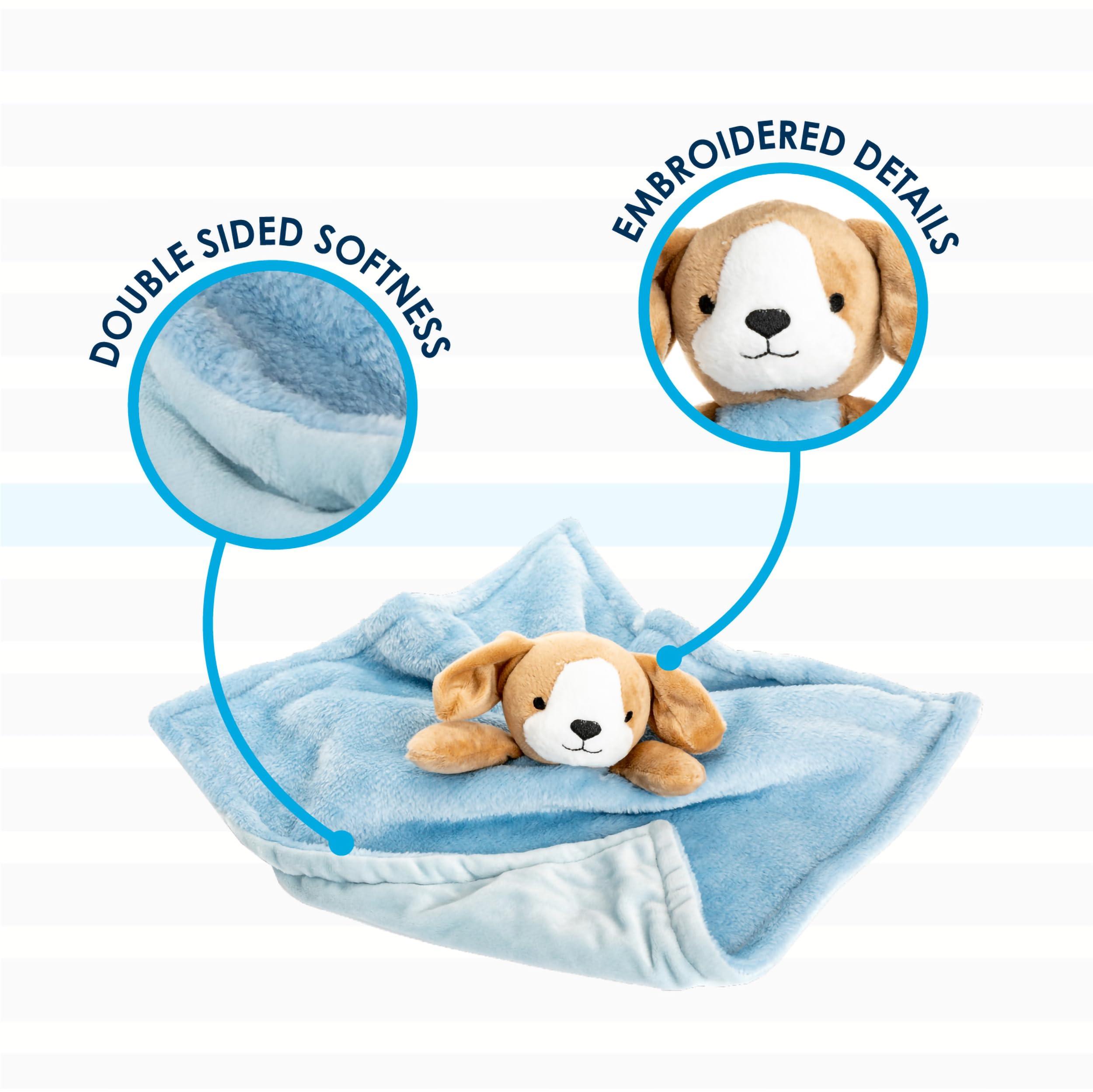 KIDS PREFERRED Carter's Baby Blanket Unisex Loveys for Babies Essentials, Newborn Boys and Girls Security Blankets with Soft Minky Fabric, Snuggle Toy Plush Stuffed Animal - Puppy - Image 4