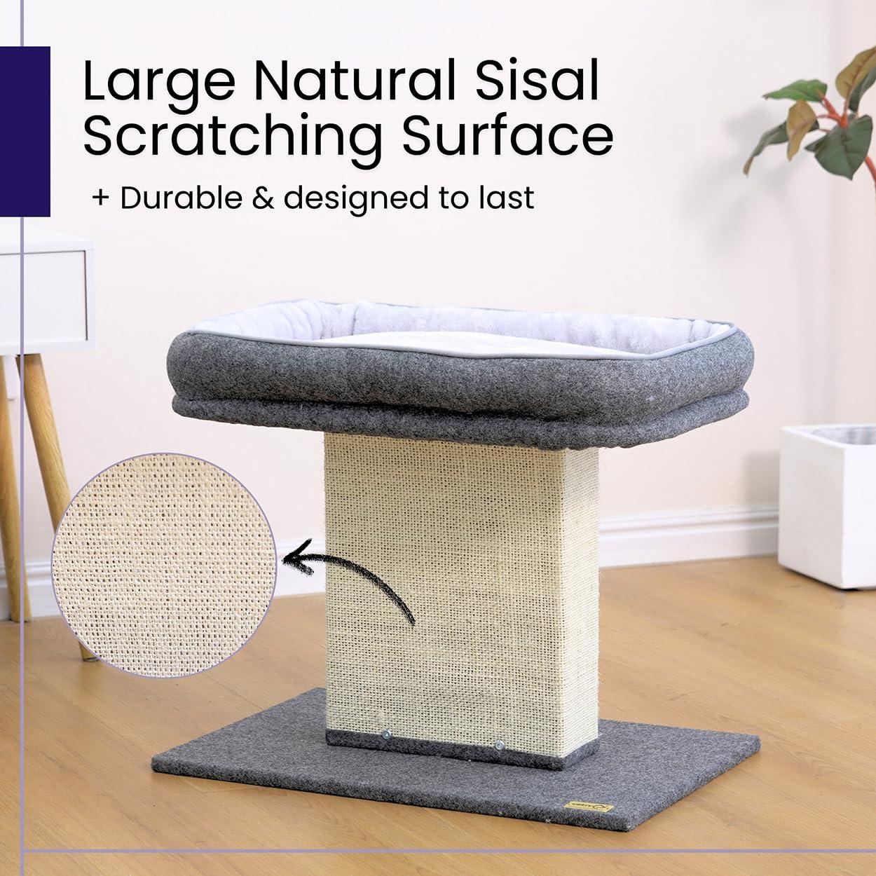 Catry Mellow 2-Level 19" Cat Tree with Large Washable Replaceable Bed, Big Sisal Post, Quick Assembly, Built to Last, Ideal for Small to Large Cats, Grey - Image 5