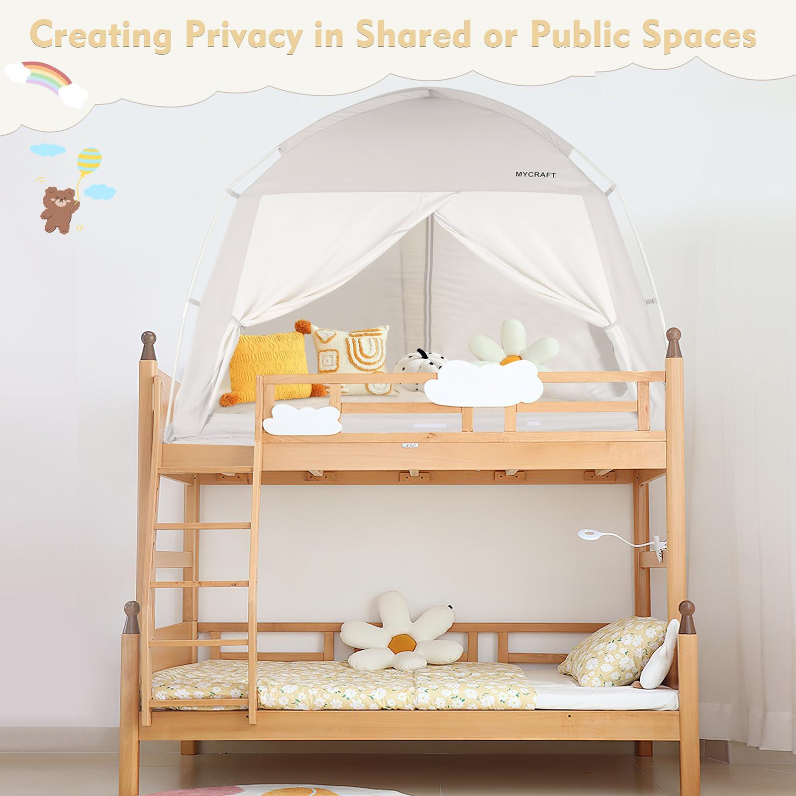 Bed Tents Canopy Bed–Privacy Dream Tent for Cozy Indoor Sleeping, Light-Reducing,and Breathable, with 4 Doors Floor Tent Bed–Available in Twin, Full, and Queen Sizes - Image 3