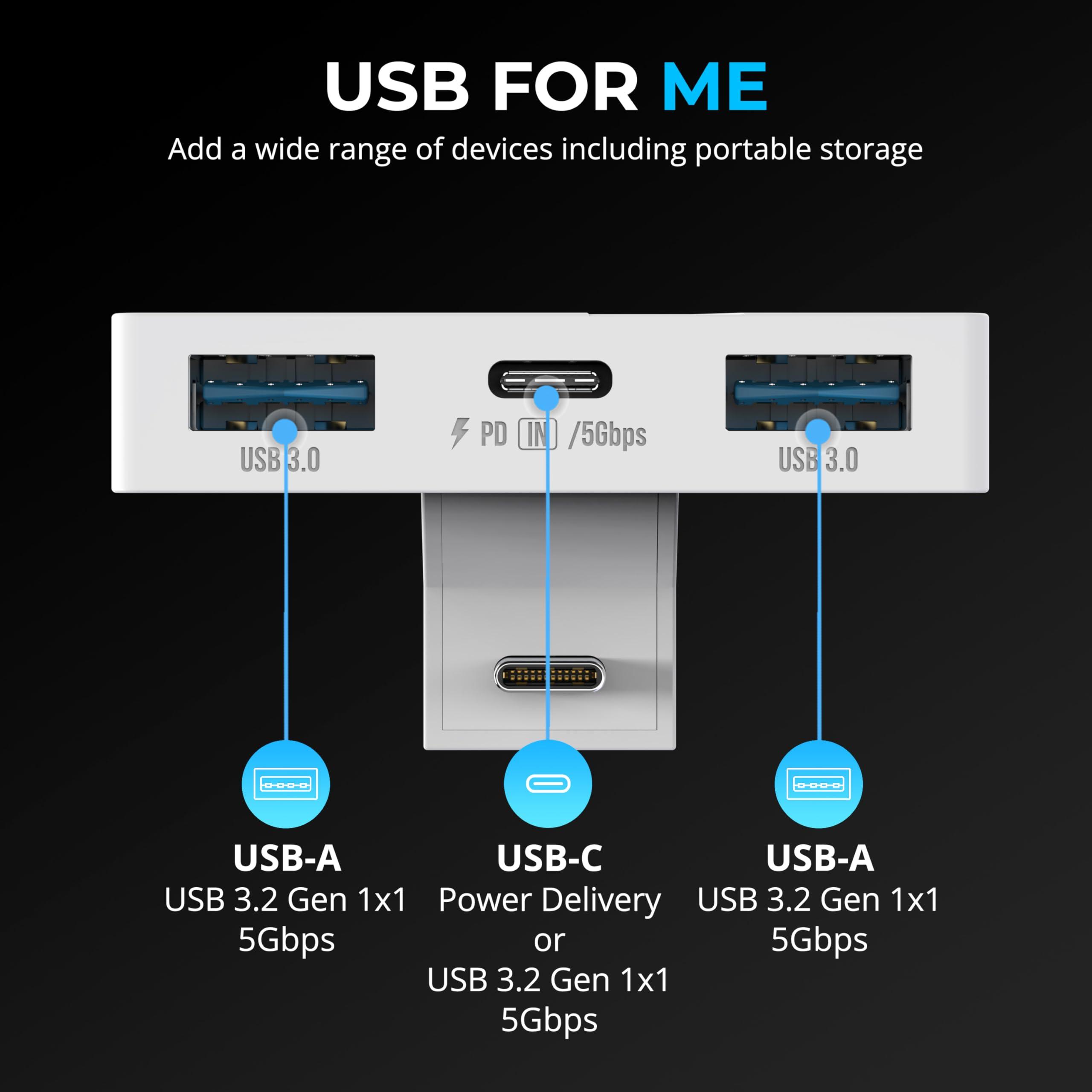 SABRENT USB Type-C 3-Port Gaming Hub for ASUS ROG Ally - Lightweight, Portable, Plug and Play, PD3.0 Charging, USB-A & USB-C Ports, Compatible with Windows, macOS, Linux (HB-ROAY) - Image 3