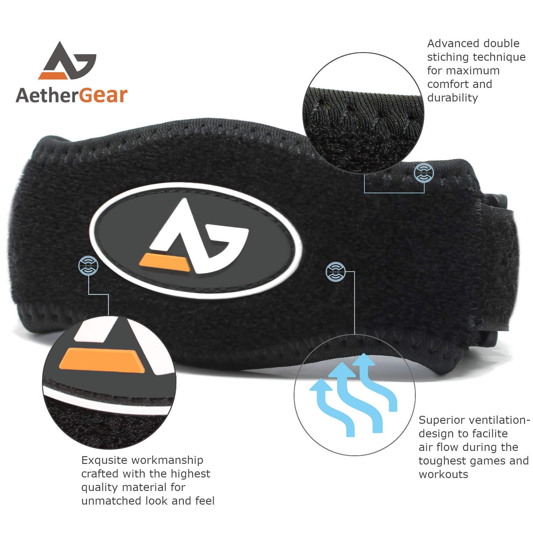 AetherGear Tennis Elbow Brace (2 pack) for Tendonitis, Forearm Brace Support Band with Compression Pad and Elbow Strap Wrap for Tennis and Golfer's Elbow and Bursitis for Women and Men - Image 3