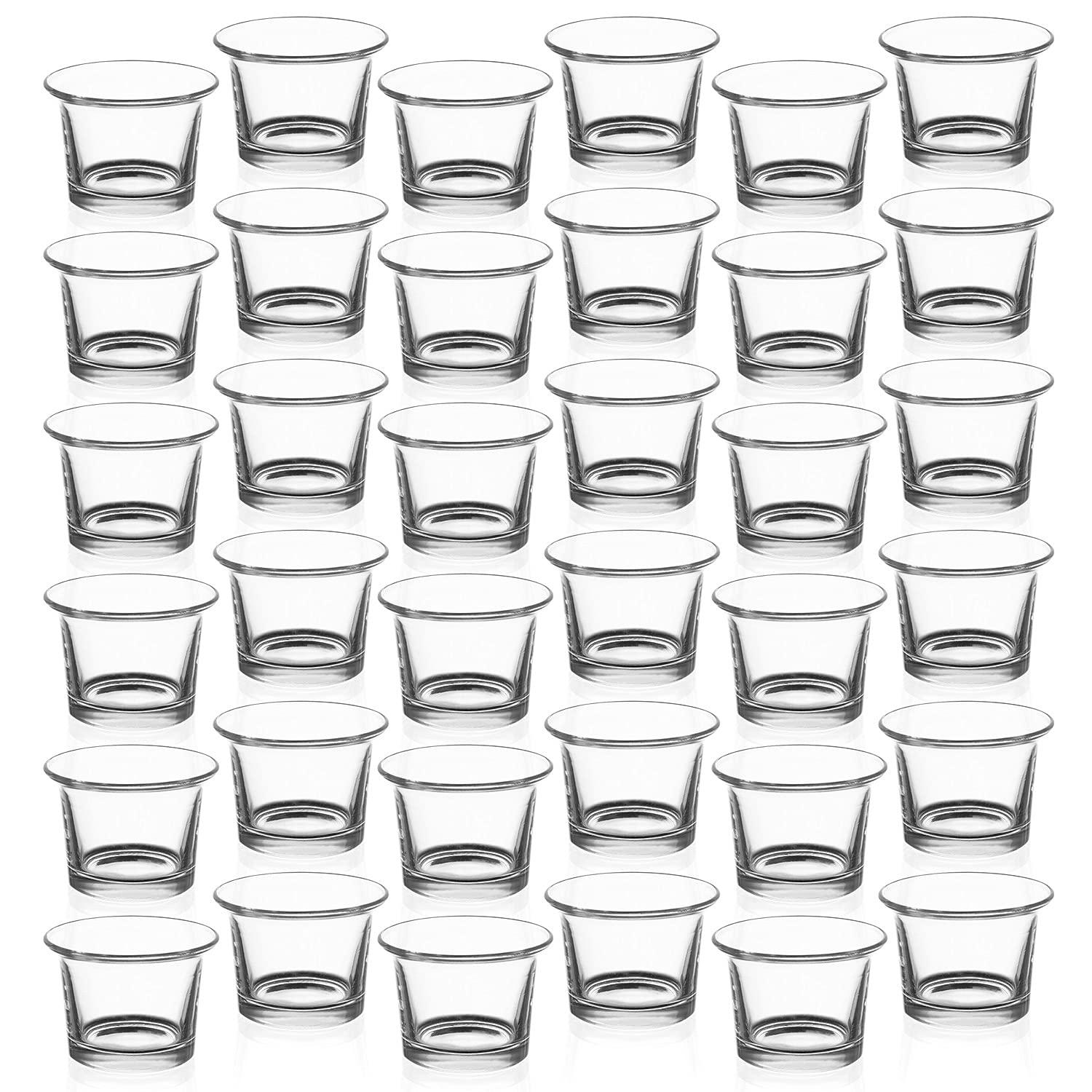 Royal Imports Candle Holder Hanging Oyster Votive Tealight Glass for Wedding, Birthday, Holiday & Home Decoration, Set of 36