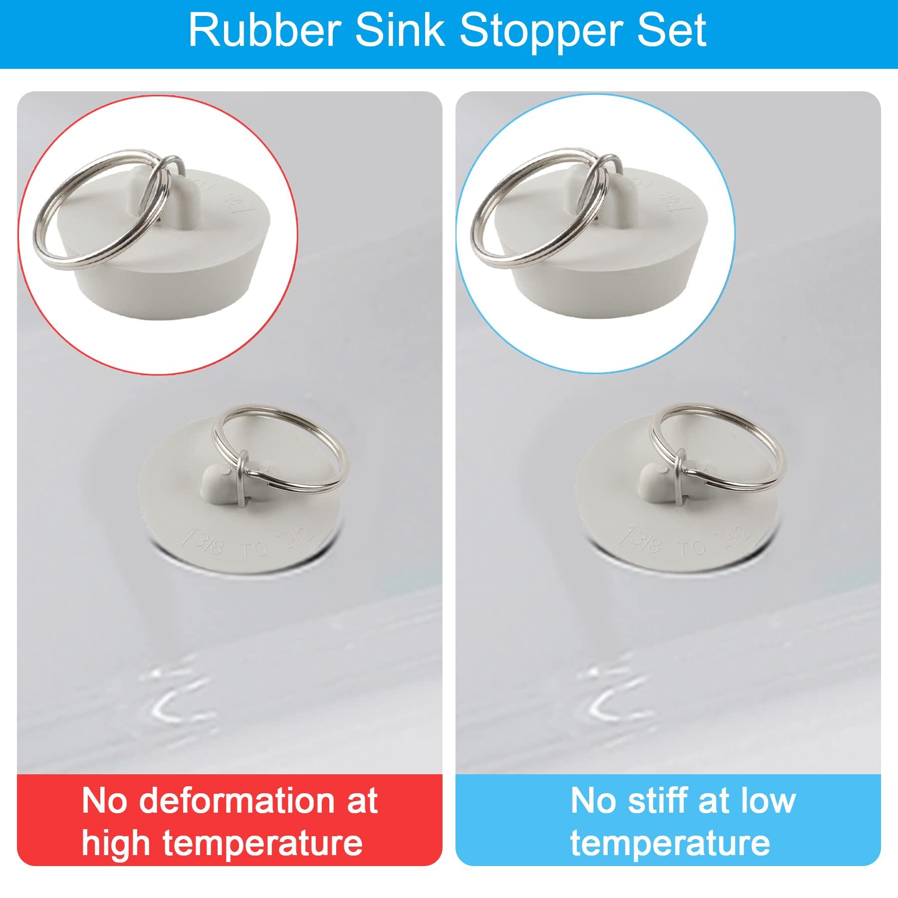 Hibbent 6 Pieces Drain Stopper, Rubber Kitchen Sink Drain, Sink Stopper Drain Plug with Pull Ring for Kitchen, Bathtub, Bathroom and Laundry Sink in 6 Different Sizes, White - Image 6