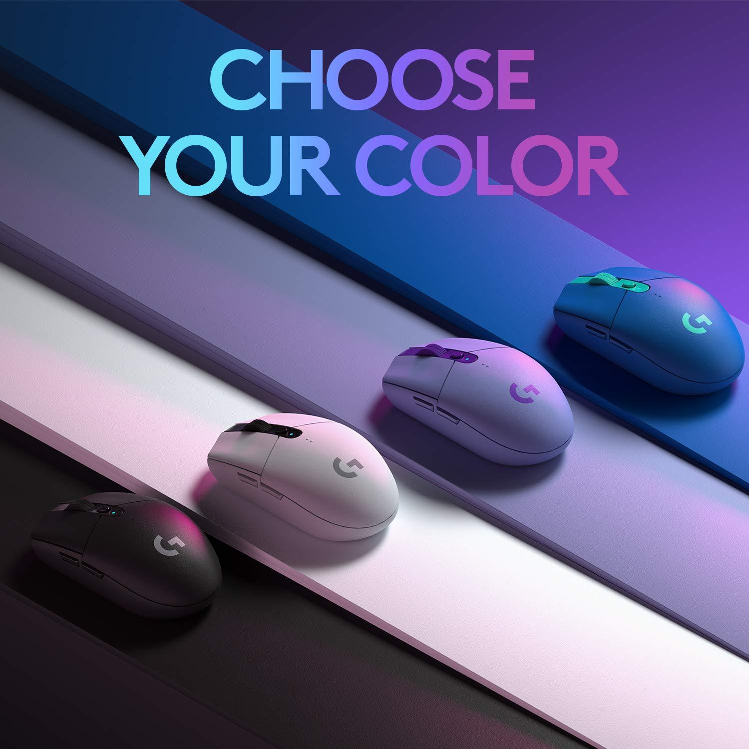 Logitech G305 LIGHTSPEED Wireless Gaming Mouse, Hero 12K Sensor, 12,000 DPI, Lightweight, 6 Programmable Buttons, 250h Battery Life, On-Board Memory, PC/Mac - White - Image 8