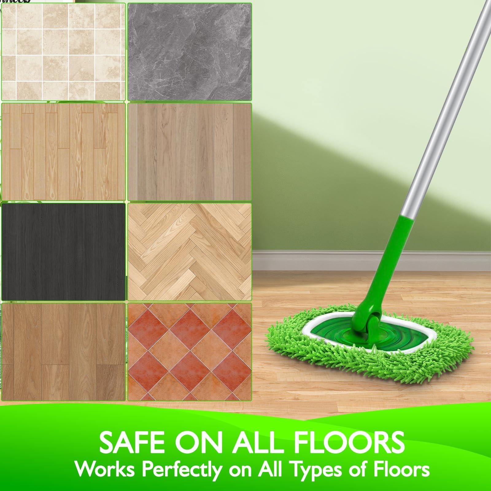 Yicotira Reusable Microfiber Mop Pads Compatible with Swiffer Sweeper- 4 Pack Dry Sweeping Cloths & Wet Mopping Cloths - Washable Wet Pads Refill for Mopping Floors (Mop is not Included) - Image 5