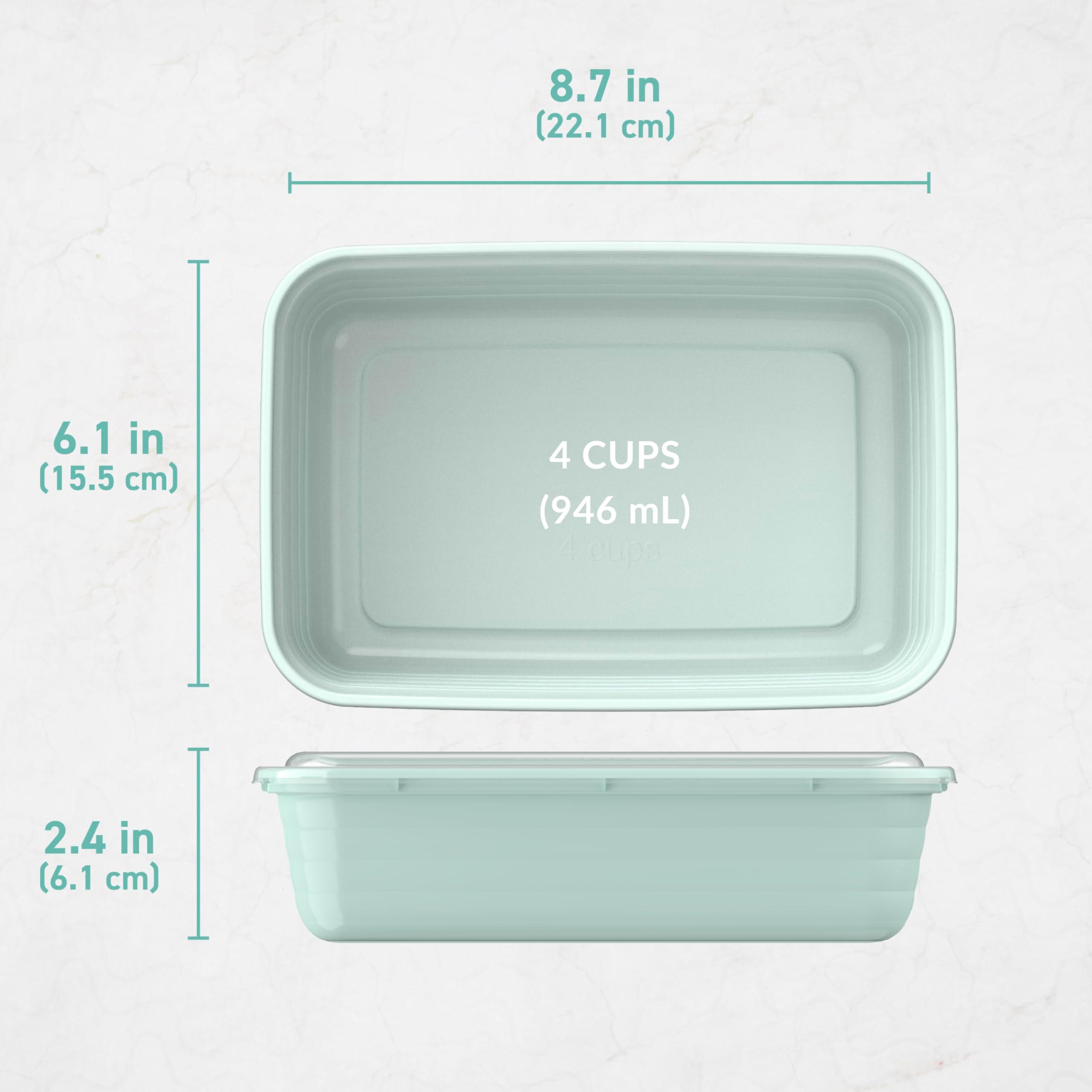 Bentgo 20-Piece Lightweight, Durable, Reusable BPA-Free 1-Compartment Containers - Microwave, Freezer, Dishwasher Safe - Mint - Image 2