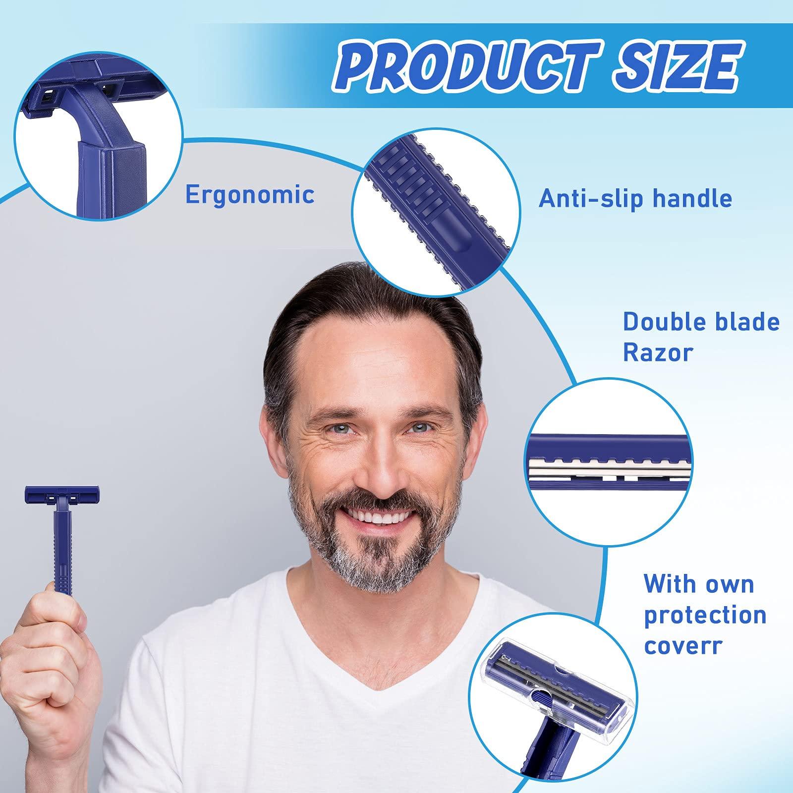 Chumia Twin Blade Razors for Men Stainless Steel Disposable Razors Men Bulk Plastic Shavers Multipurpose Portable Manual Disposable Shavers for Bathing Hotel Travel(200 Pieces) - Image 3