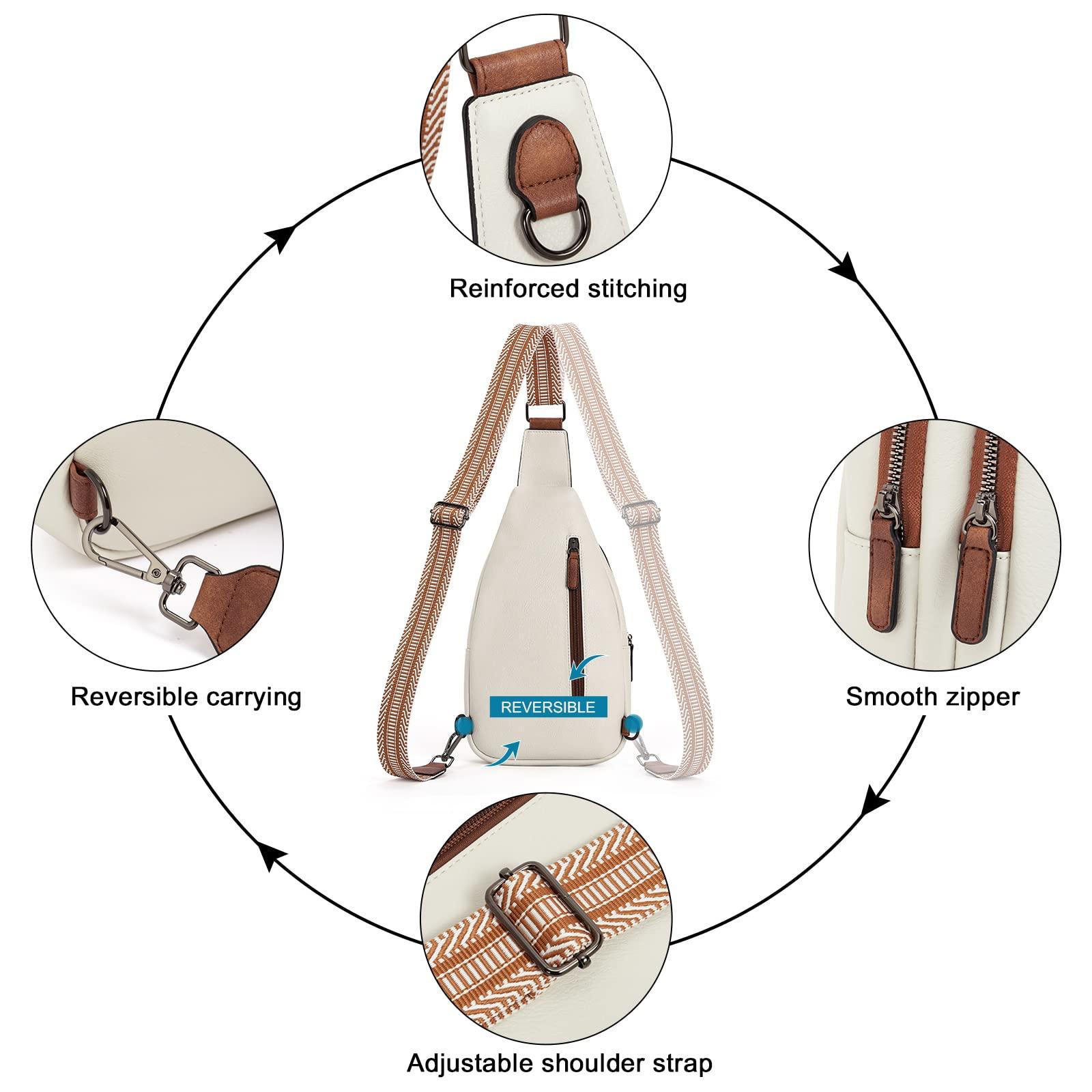 CLUCI Crossbody Bags for Women - Sling Backpack Travel Bag in Leather - Image 5