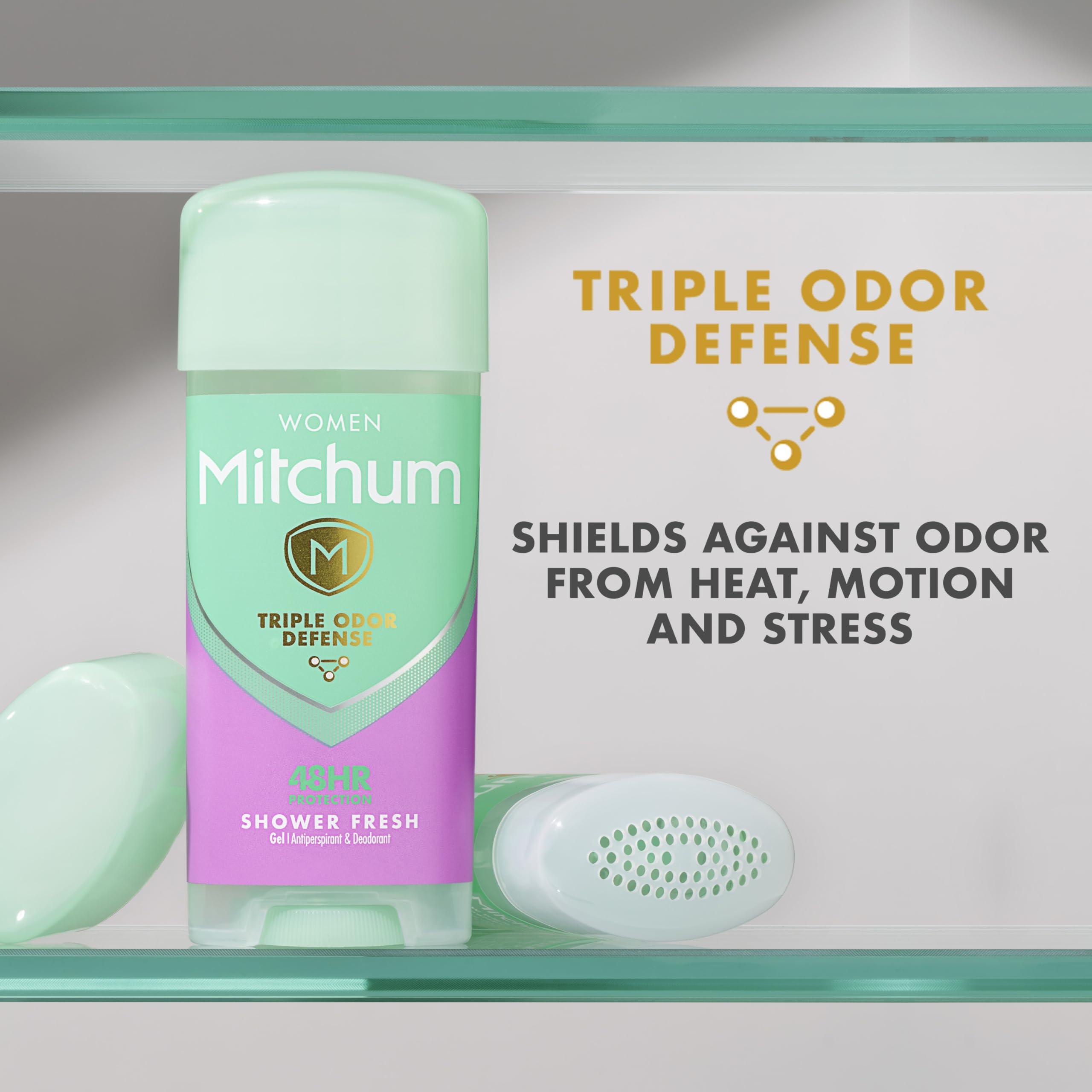 Mitchum Women’s Antiperspirant Deodorant Gel Stick, Shower Fresh Scent, 48HR Sweat & Odor Protection, Triple Odor Defense, Alcohol-Free, 3.4 oz (Pack of 2) - Image 6