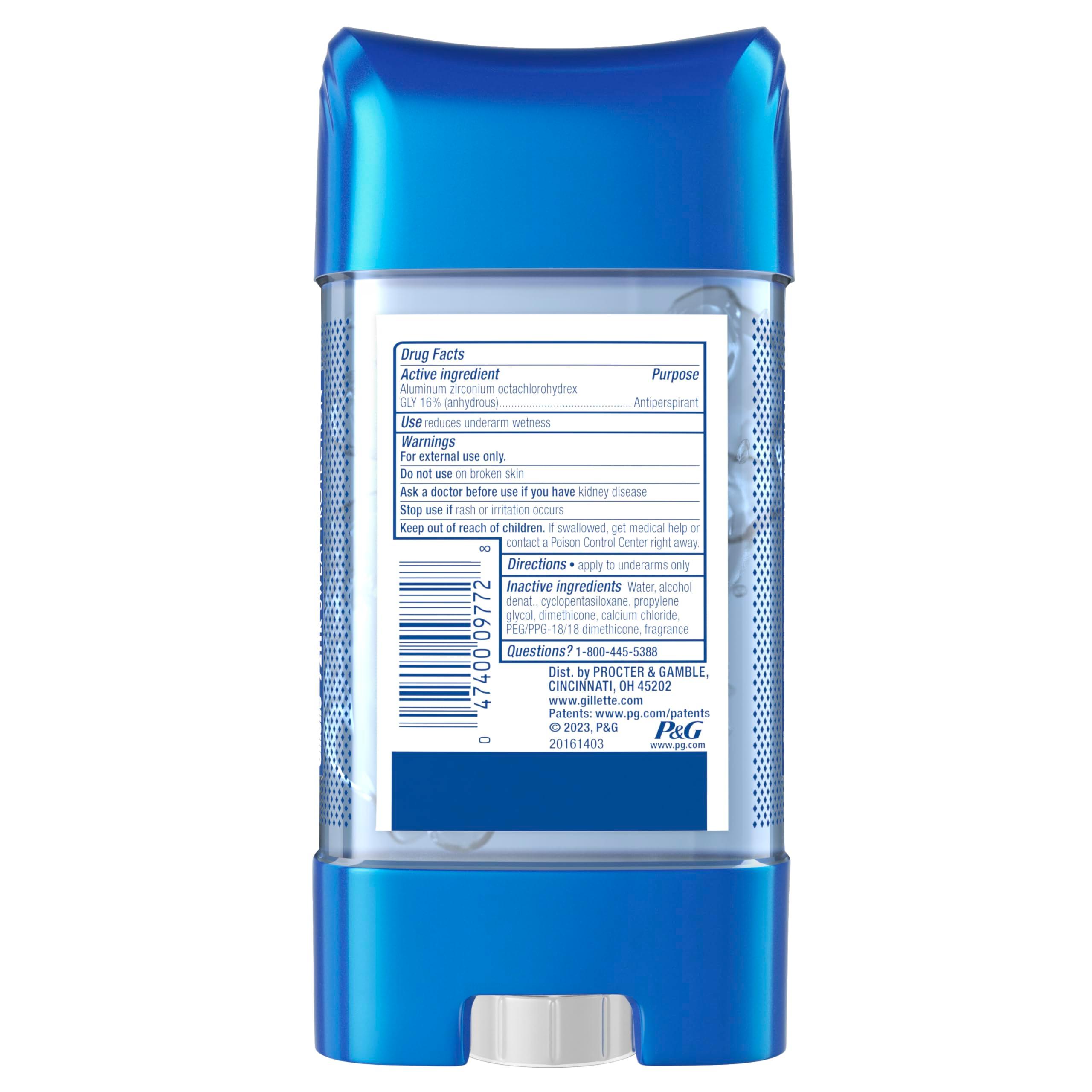 Gillette Antiperspirant and Deodorant for Men, 72hr Sweat & Odor Protection, Long Lasting Freshness, Anti-White Mark Technology, Clear Gel, Cool Wave Scent, 3.8 oz - Image 9