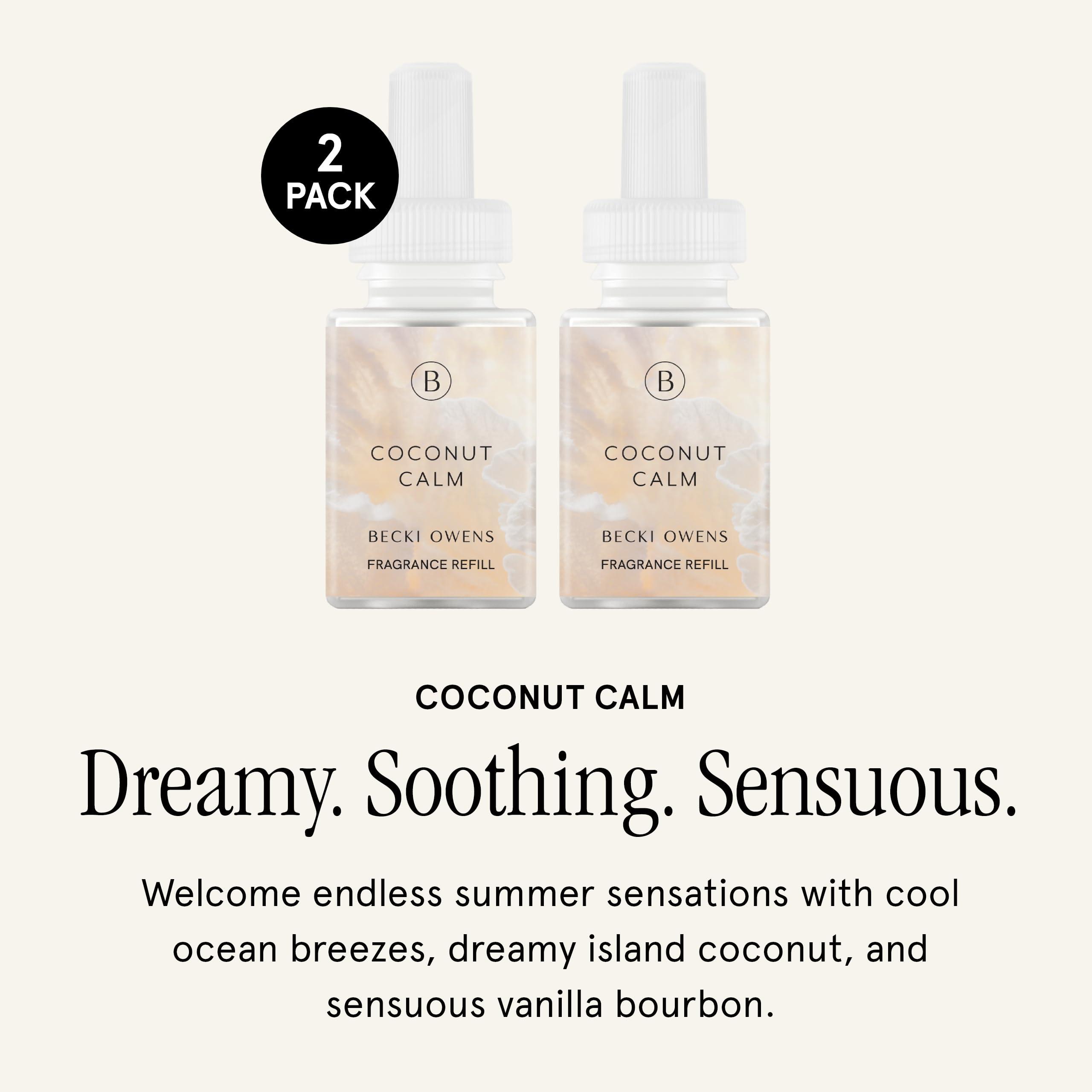 Pura & Becki Owens Home Scent Refill - Smart Home Air Diffuser - Up to 120-Hours of Premium Fragrance per Refill - Household Essential - Clean Diffuser Fragrance - 2 Pack, Coconut Calm - Image 2