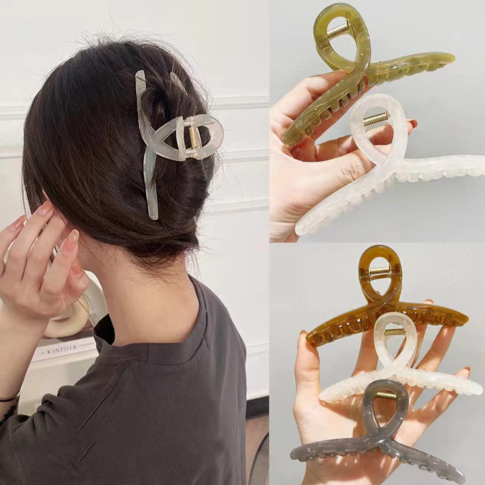 Big Hair Claw Clips - Butterfly Hair Accessories for Women and Girls with Long, Thick Hair - Large 5.1 Jelly Clips, 4 Pcs, Mother's Day Gifts - Image 7