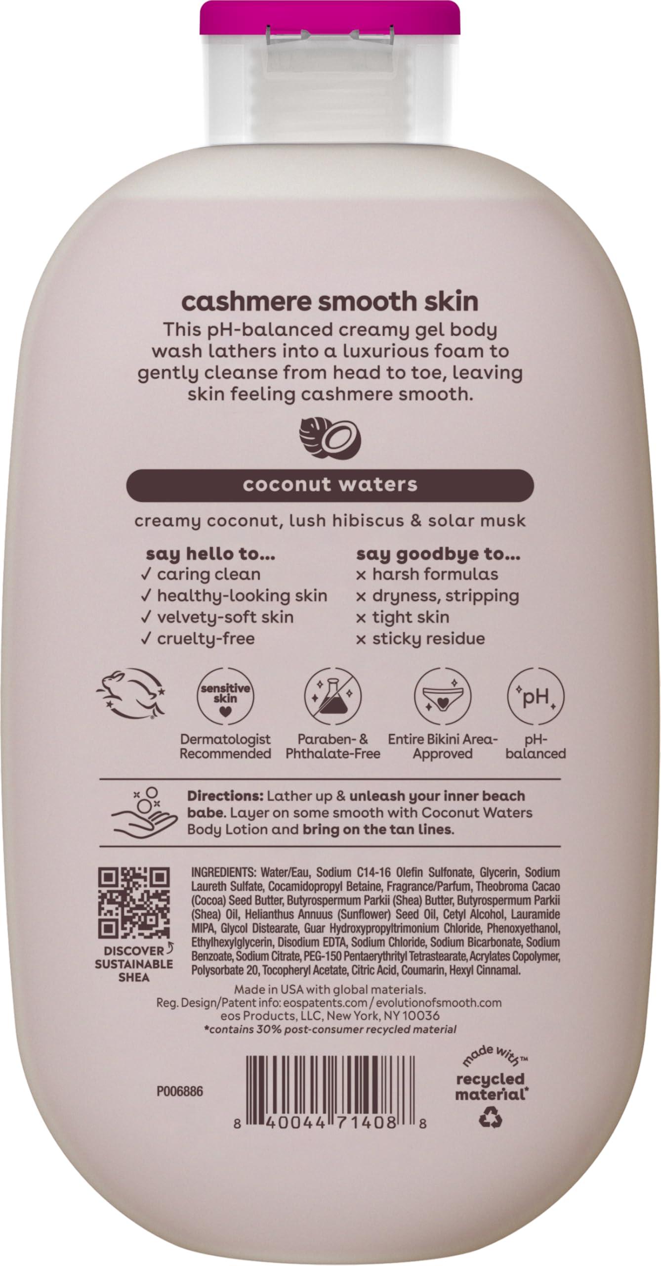 eos Shea Better Cashmere Body Wash, Coconut Waters, Moisturizing, pH Balanced Body Wash, Creamy Gel Formula, Paraben & Phthalate Free, Sensitive Skin, 16 fl oz - Image 2