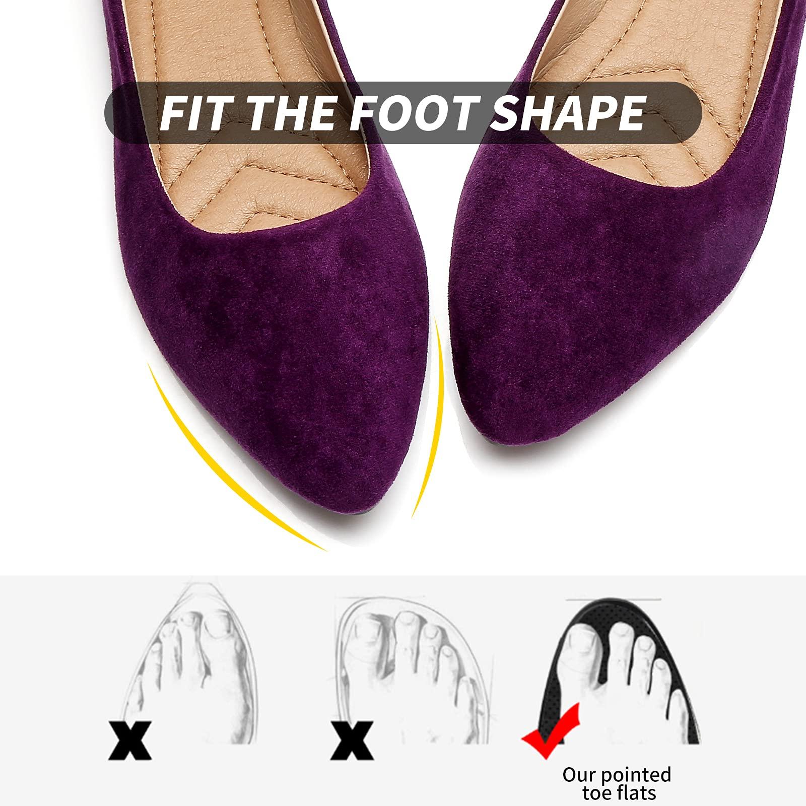 HEAWISH Women’s Black Flats Shoes Comfortable Suede Pointed Toe Slip On Casual Ballet Flats Dress Shoes Nude Flats - Image 4