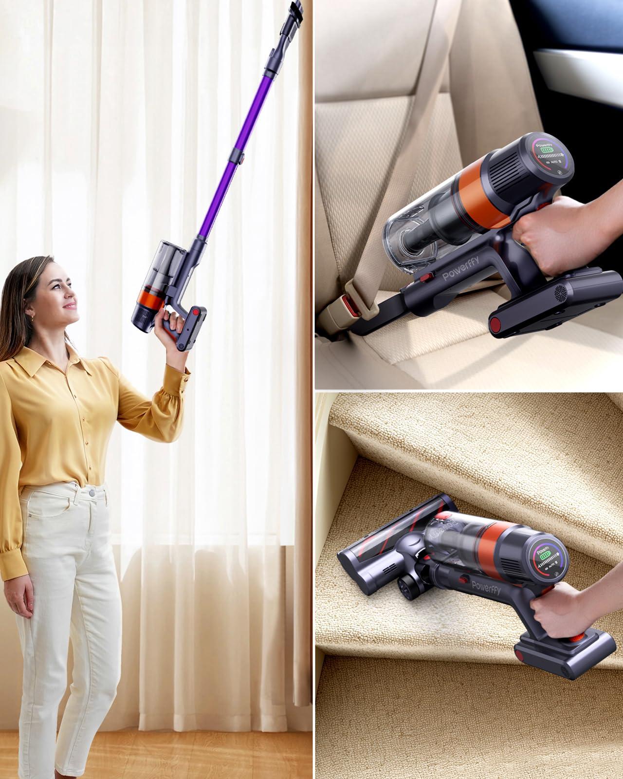 Cordless Vacuum Cleaner, 40KPA Stick Vacuum Cleaner 450W Powerful Vacuum Cleaners, Up to 55 Mins Runtime 1.5L Dust Cup Lightweight Vacuum Cleaners for Home Carpet Pet Hair Hard Floor - Image 7