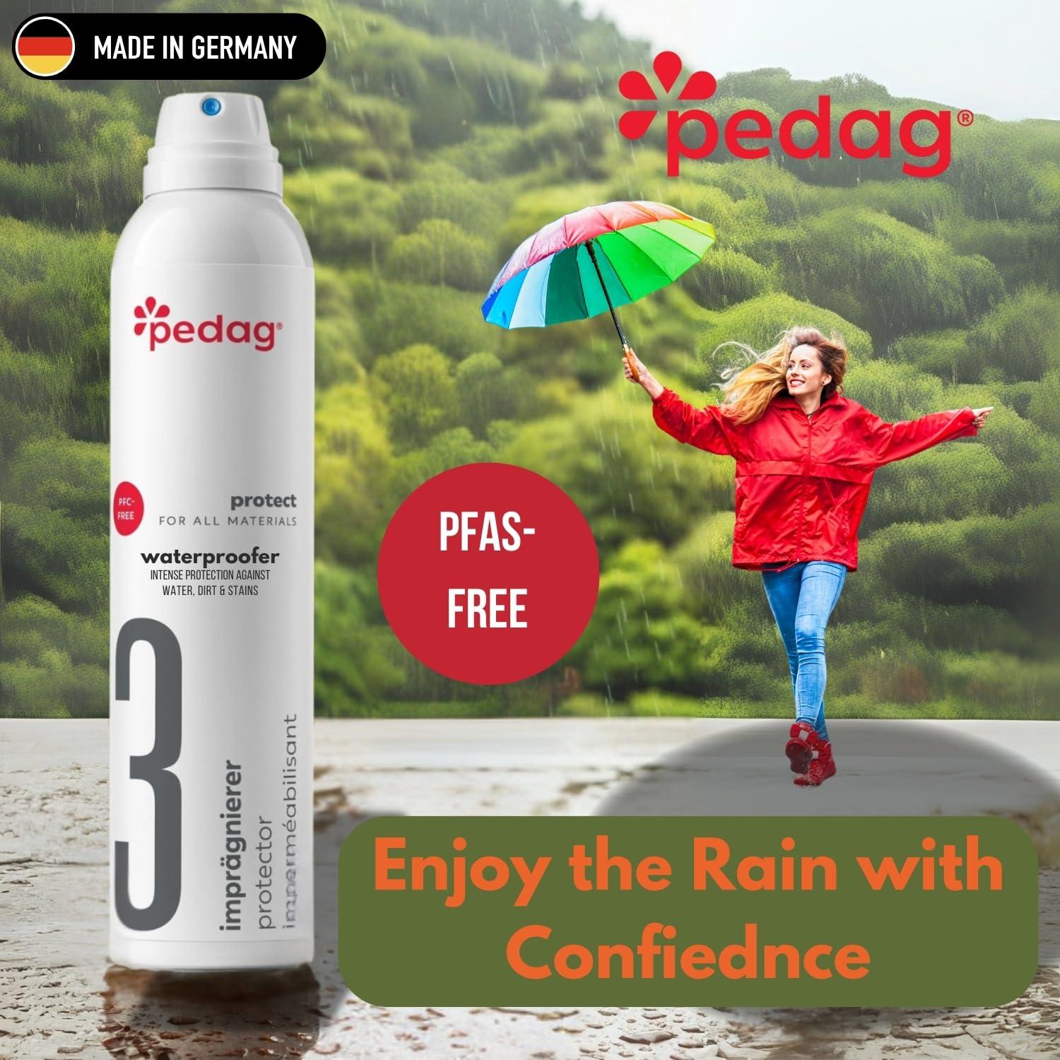 Pedag PFAS-Free Waterproofer | German Made | Heavy Duty Waterproof and Stain Repellent | Canvas & Fabric Spray Protector | Waterproofing Spray and Guard for Boots, Shoes, Tents, Hats, Jackets | 1 Can - Image 9
