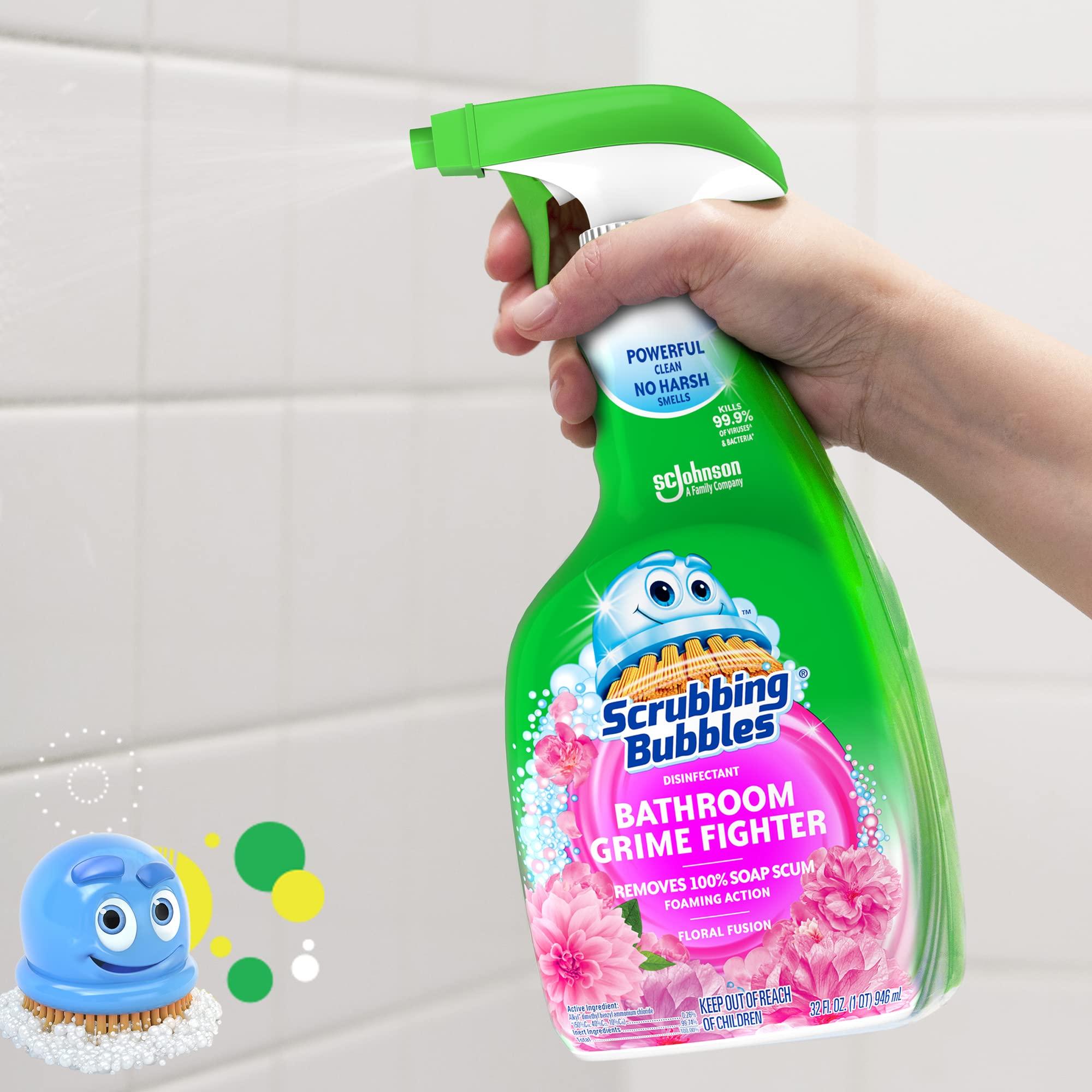 Scrubbing Bubble Bathroom Grime Fighter, Floral Fusion Scent, 32 oz Spray Bottle - Image 5
