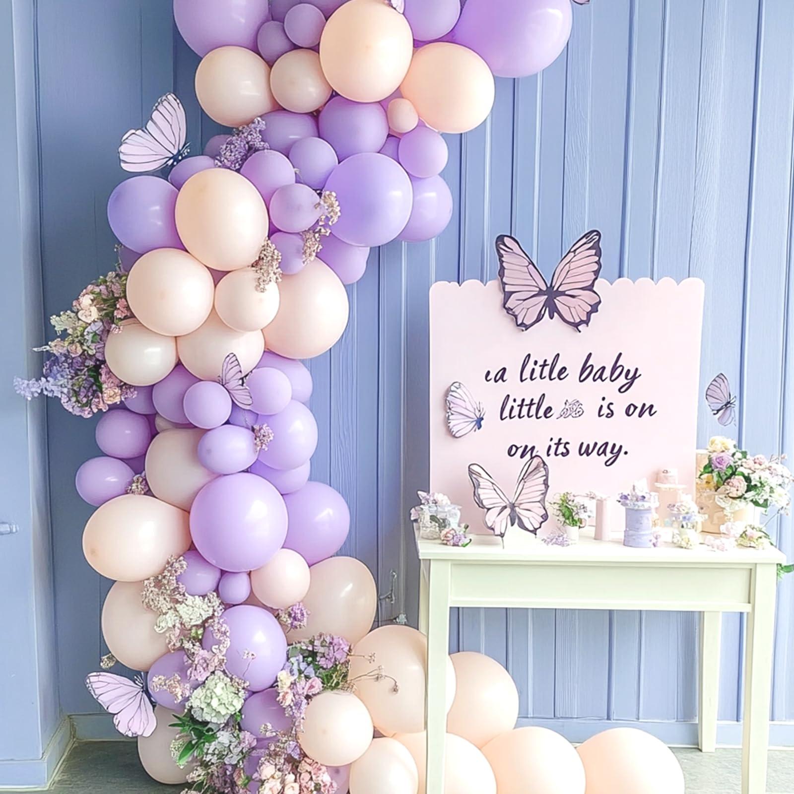 RUBFAC 135pcs Pastel Purple Lavender Balloons Different Sizes 18 12 10 5 Inch for Garland Arch, Latex Light Purple Balloon for Birthday Party Baby Shower Gender Reveal Wedding Decorations - Image 5