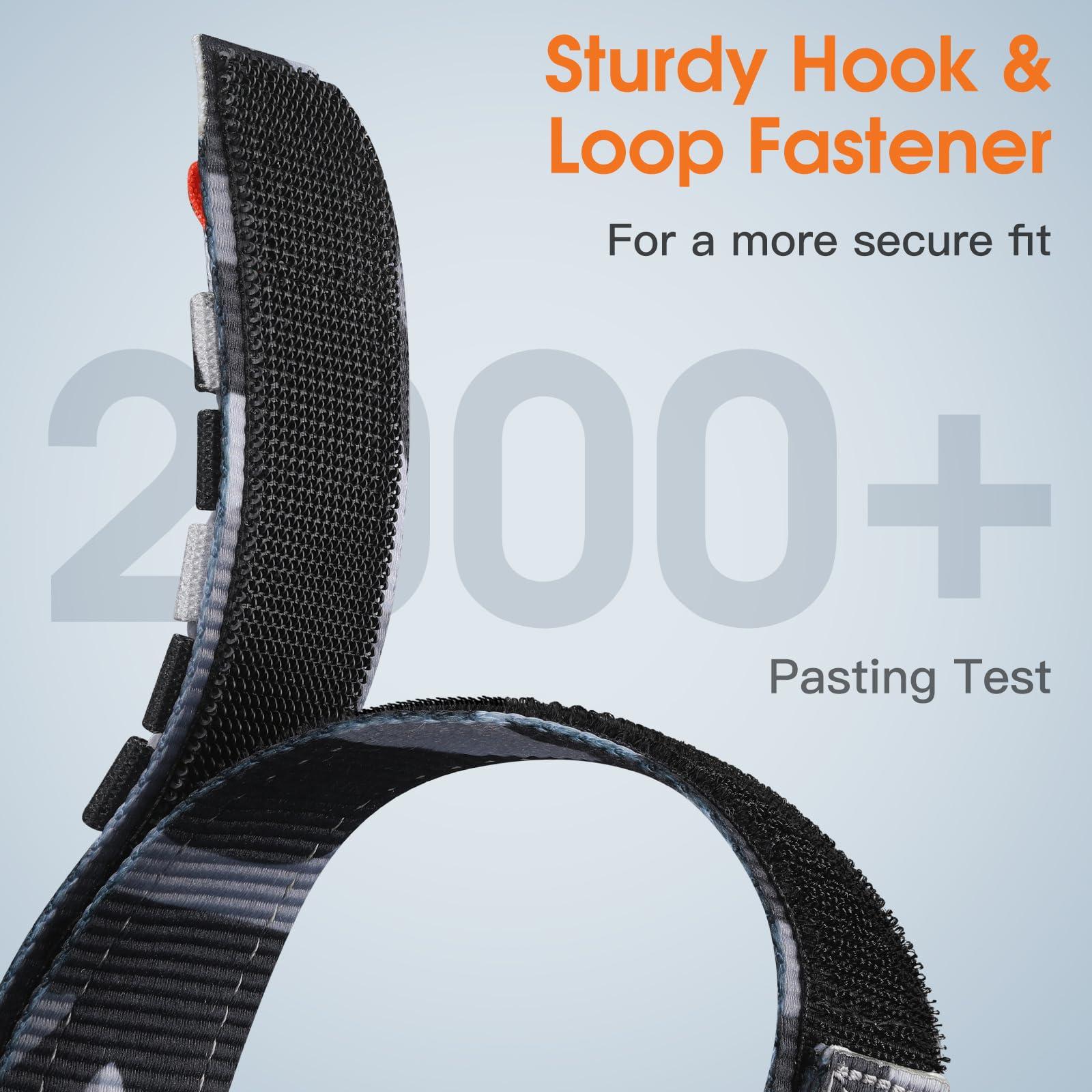 Bandletic Compatible with Samsung Galaxy Watch Ultra Band 47mm for Men and Women, Rugged Wide Military Tactical Nylon Sport Loop Replacement Strap with Stainless Steel Metal Buckle, Large, Camo - Image 4