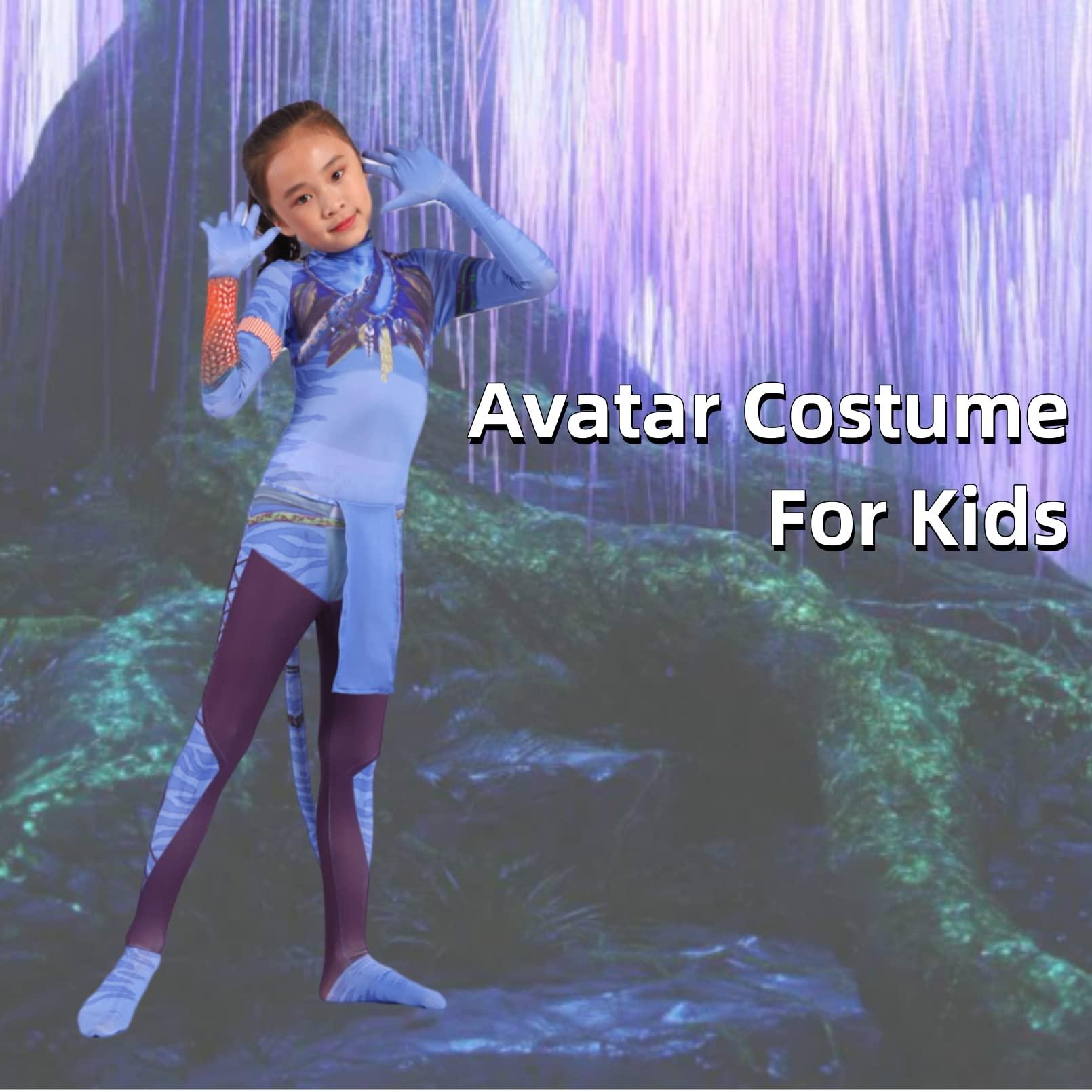 LG LOUIS GARDEN Avatar Costume for Kids, Anime Costume Halloween Cosplay Jumpsuit Tights Bodysuit Stage Costumes for Children Girls Boys - Image 2