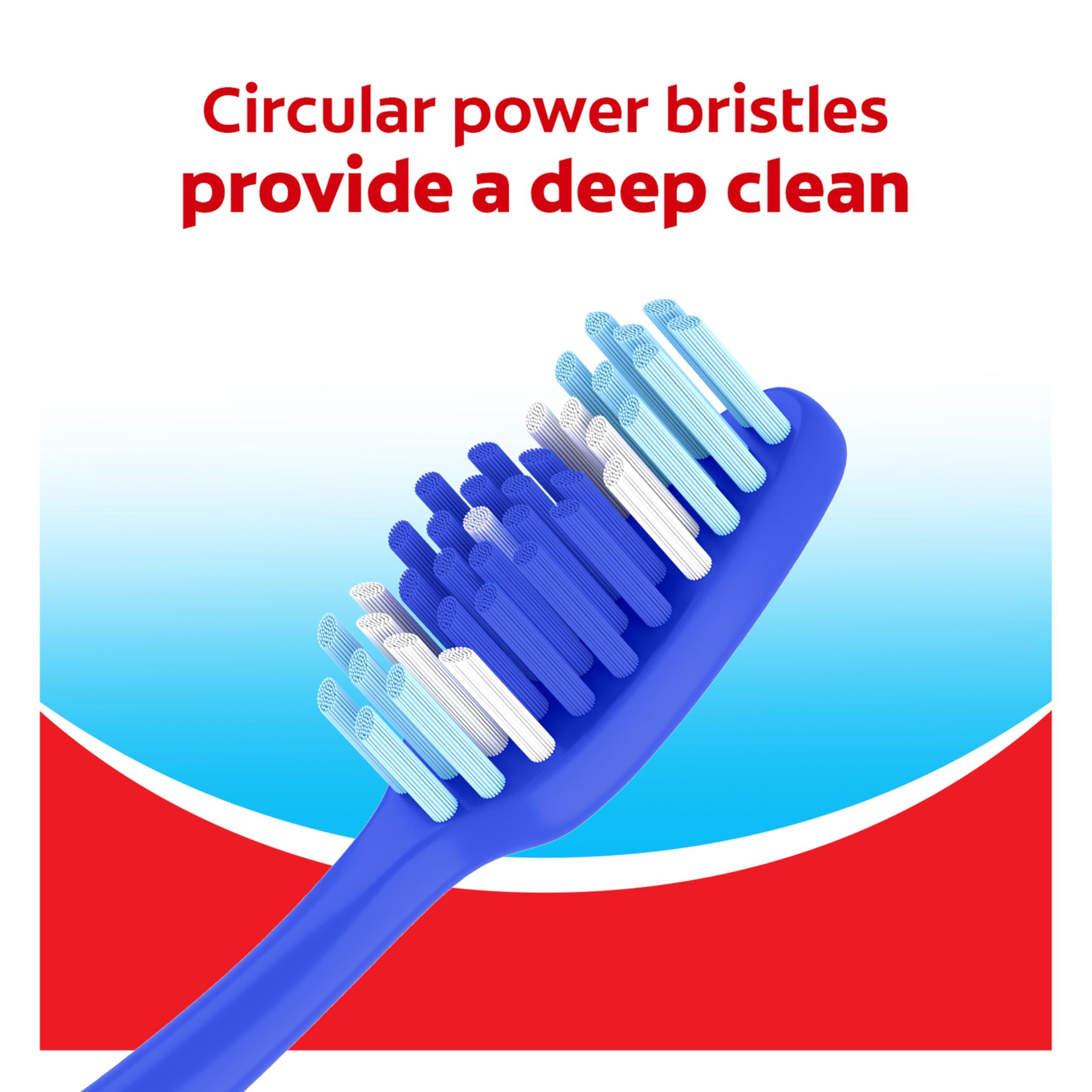 Colgate Extra Clean Toothbrush, Medium Bulk Toothbrush Pack, Adult Medium Bristle Toothbrushes with Ergonomic Handle and Circular Cleaning Bristles, Helps Remove Surface Stains, 6 Pack - Image 5