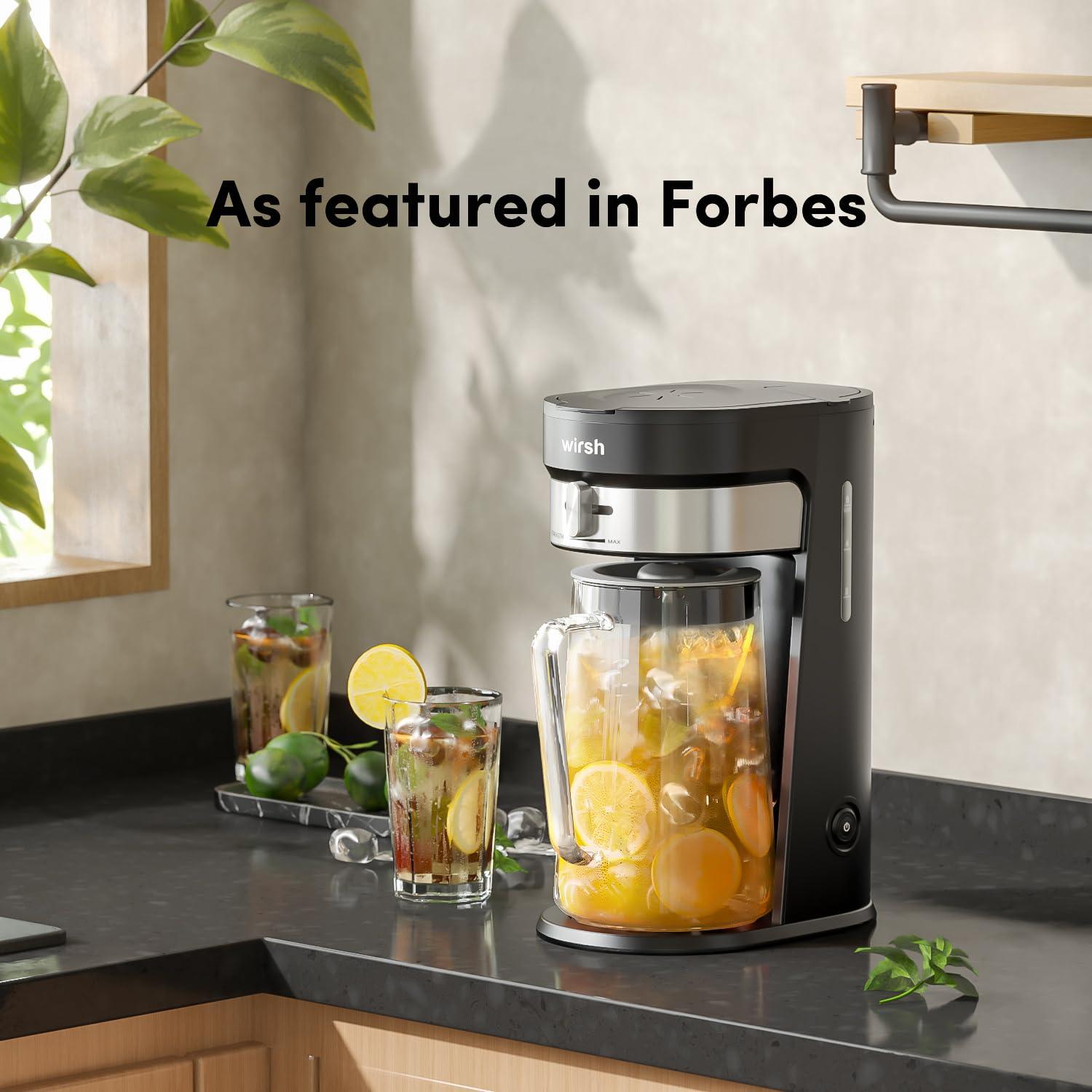 wirsh Iced Tea Maker with 3QT Pitcher, Iced Coffee Maker with Strength Control and Reusable Filter, Perfect For Iced Coffee, Latte, Tea, Lemonade, Flavored Water, Black - Image 6