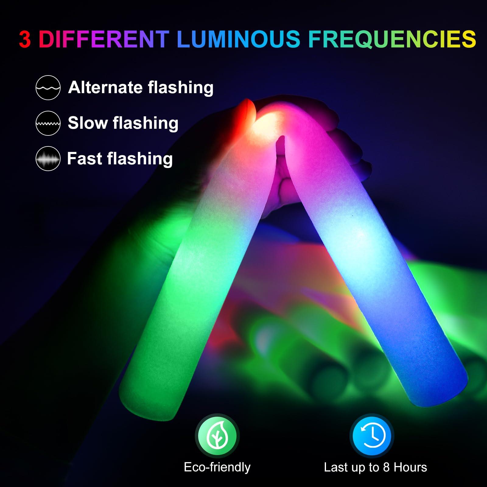 HONLYNE168 PCS Glow in the Dark Party Supplies, Light Up Party Favors 12PCS LED Glasses, 16PCS Foam Glow Sticks, 40PCS Finger Lights, 100PCS Glow Sticks Bulk for Glow Party Wedding Birthday Raves - Image 6