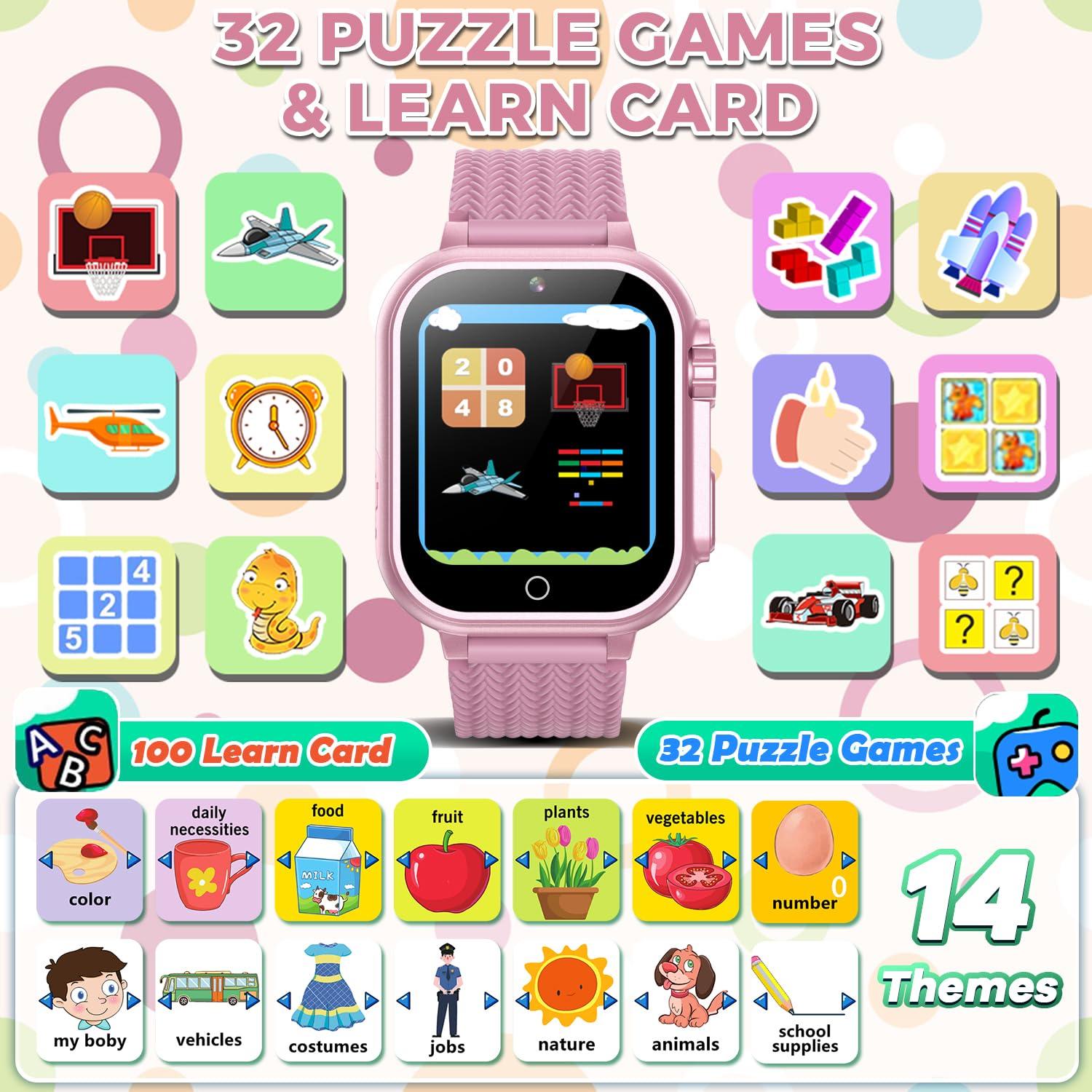 BEIARA Kids Smart Watch for Girls with 32 Games Audiobook Learn Card HD Touchscreen Camera Music Player Pedometer Educational Toys Birthday Gift for Kids Girls Ages 4-12 Kids Smartwatch - Image 4