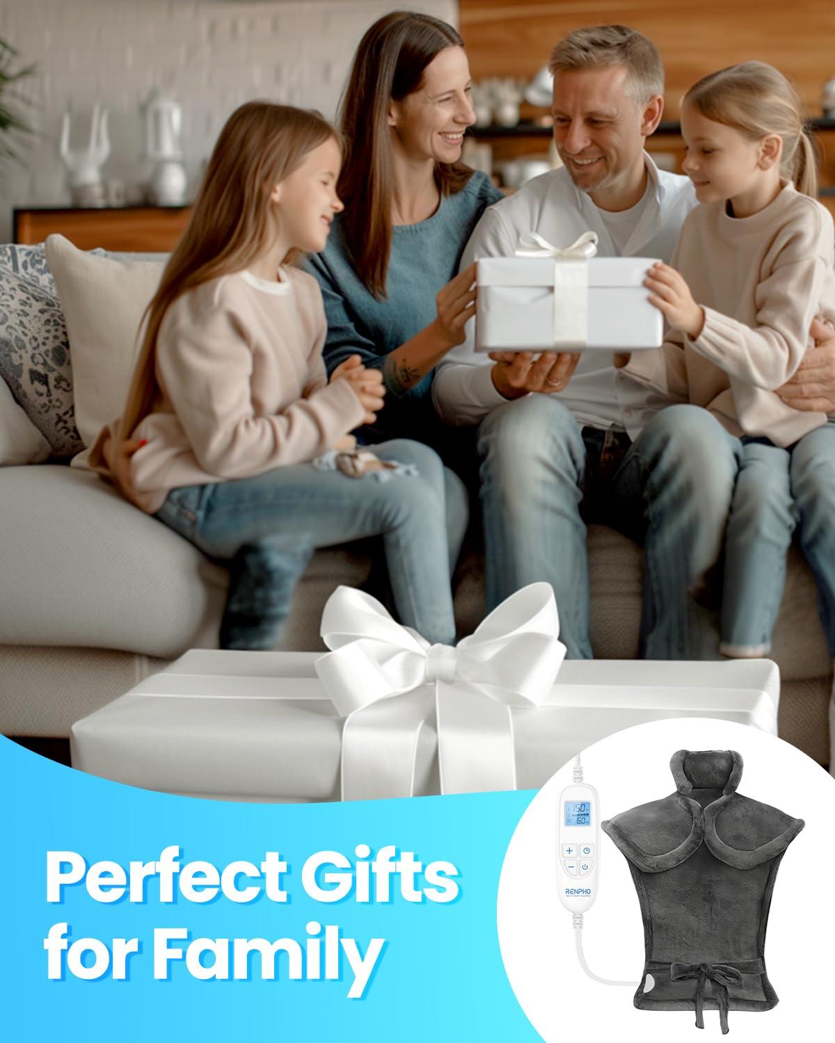 Electric Heating Pad for Back Pain Relief, RENPHO Fathers Day Dad Gifts, Birthday Gifts for Women Men Mom, FSA HSA Eligible, Heat Pad for Neck and Shoulders, Fast Heating, 24"x33", ETL Certified - Image 3