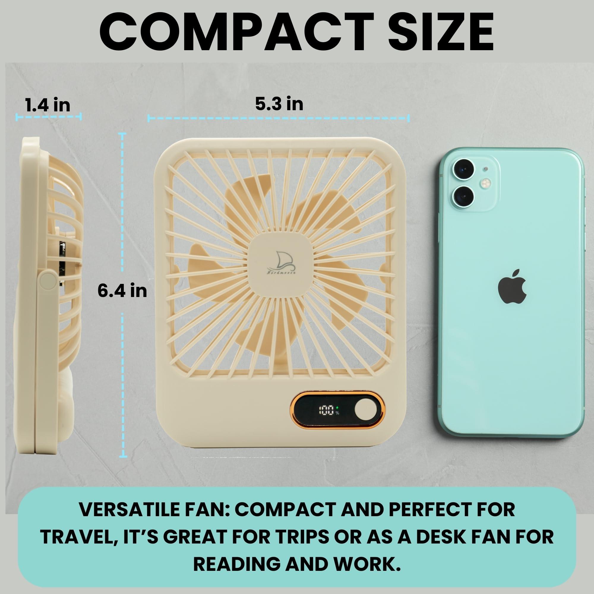 Nordmoose Cruise Ship Approved Fan – Up To 16 Hours Battery Life, USB Rechargeable, Battery-Powered Travel Fan for Sleeping – Magnetic Hook Included for Easy Hanging on Cabin Walls & Ceilings - Image 2