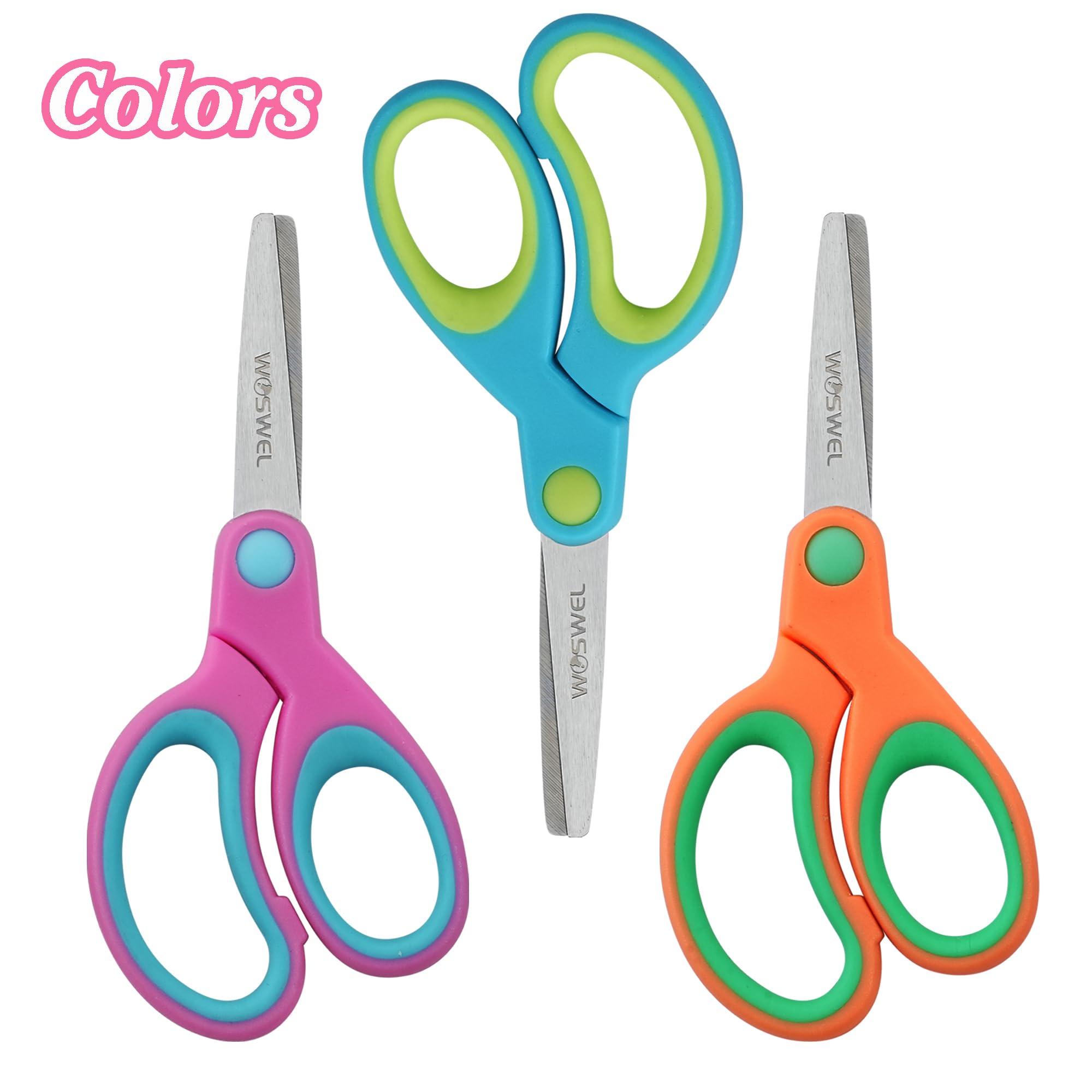 Kids Scissors Bulk, Woswel 36 Pack Safety Blunt Tip Student Scissors, 5 “ Student Scissors with Comfort Grip, Assorted Colors Children Craft Scissors for Cutting Paper Craft Art Supplies - Image 5