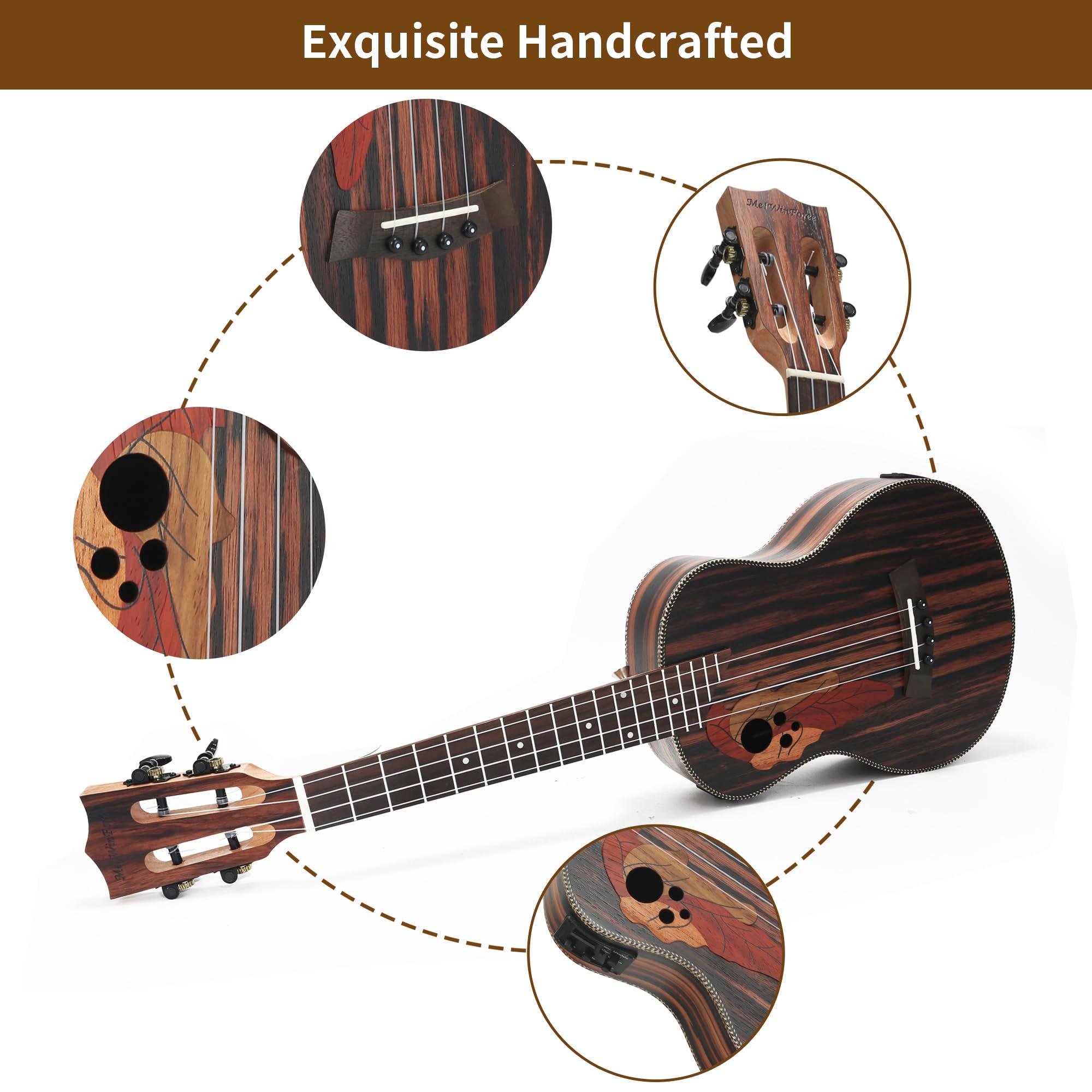 MelWinForee 26-Inch Electric Ukulele Beginner Bundle – Left-Handed Friendly with Amp, Gig Bag, and Accessories - Image 7