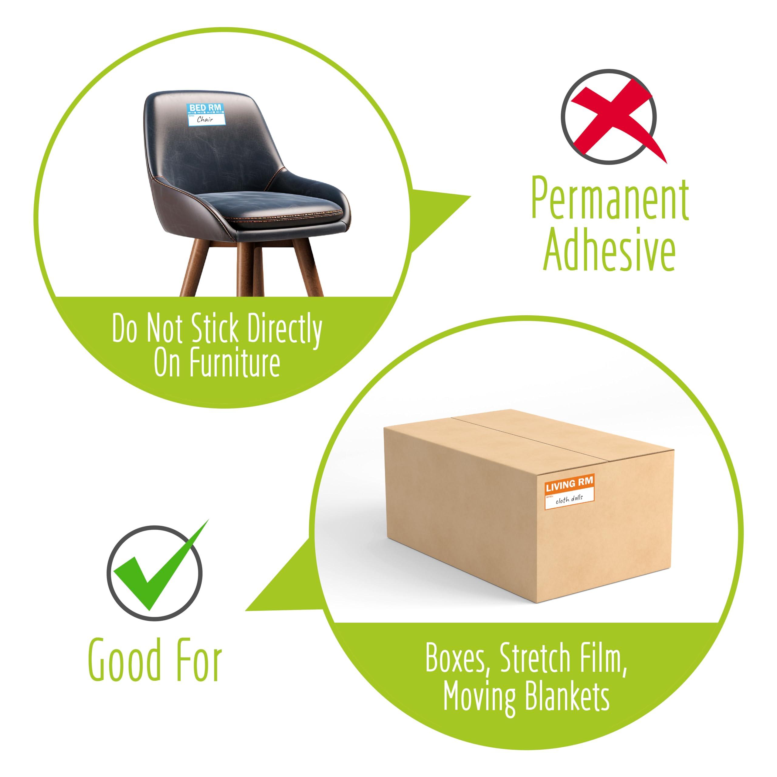 510PCS Home Moving Labels, 5 Color Coding Labels Packing Box Stickers with 85 Fragile Stickers & 85 Blank Ones, Packing Labels Apartment Moving Helper (Each Measures 2” x 3.6”) - Image 7