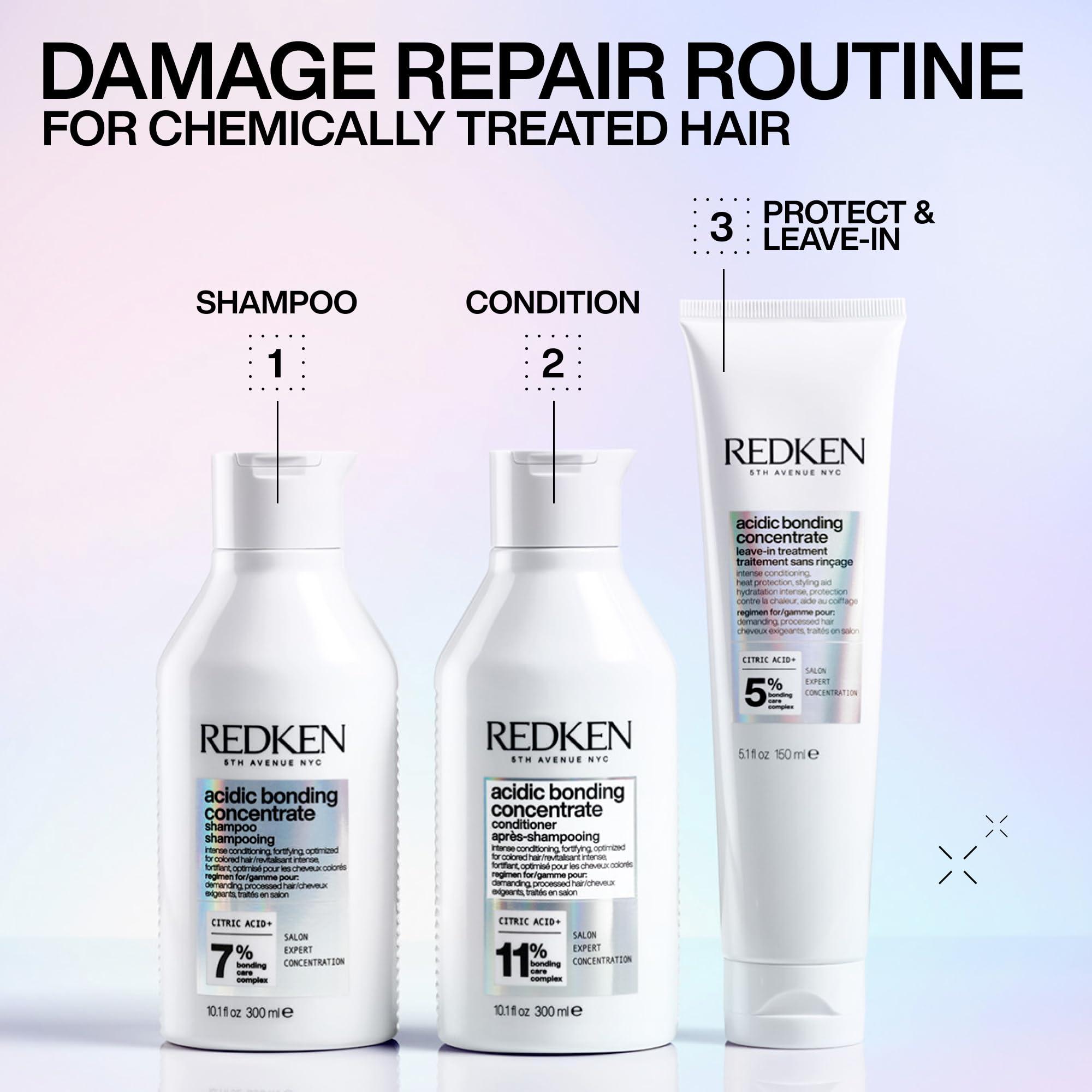 Redken Acidic Bonding Concentrate Shampoo For Damaged Hair Repair - Strengthens and Repairs Weak and Brittle Hair, Sulfate-Free, With Citric Acid - Image 5