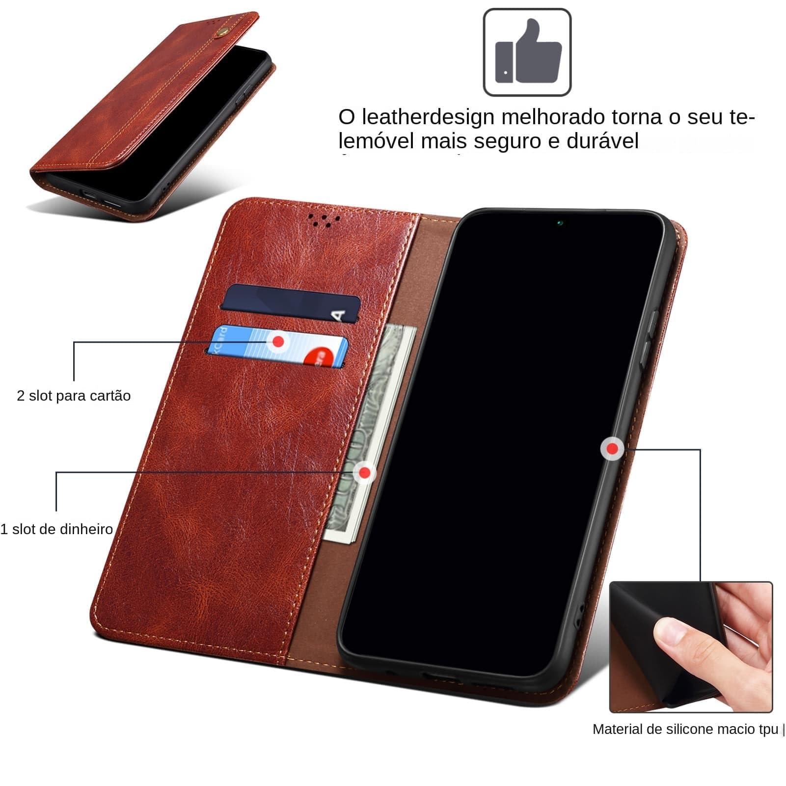 GuluGuru for iPhone 16 Pro Max Waxy Leather Phone Case, Retro Oil Wax Style with Stitching Folio Flip Ultra Thin Slim Magnetic Cover, Multi Hidden Credit Card Holder Cash Slot, Stand Support - Image 2