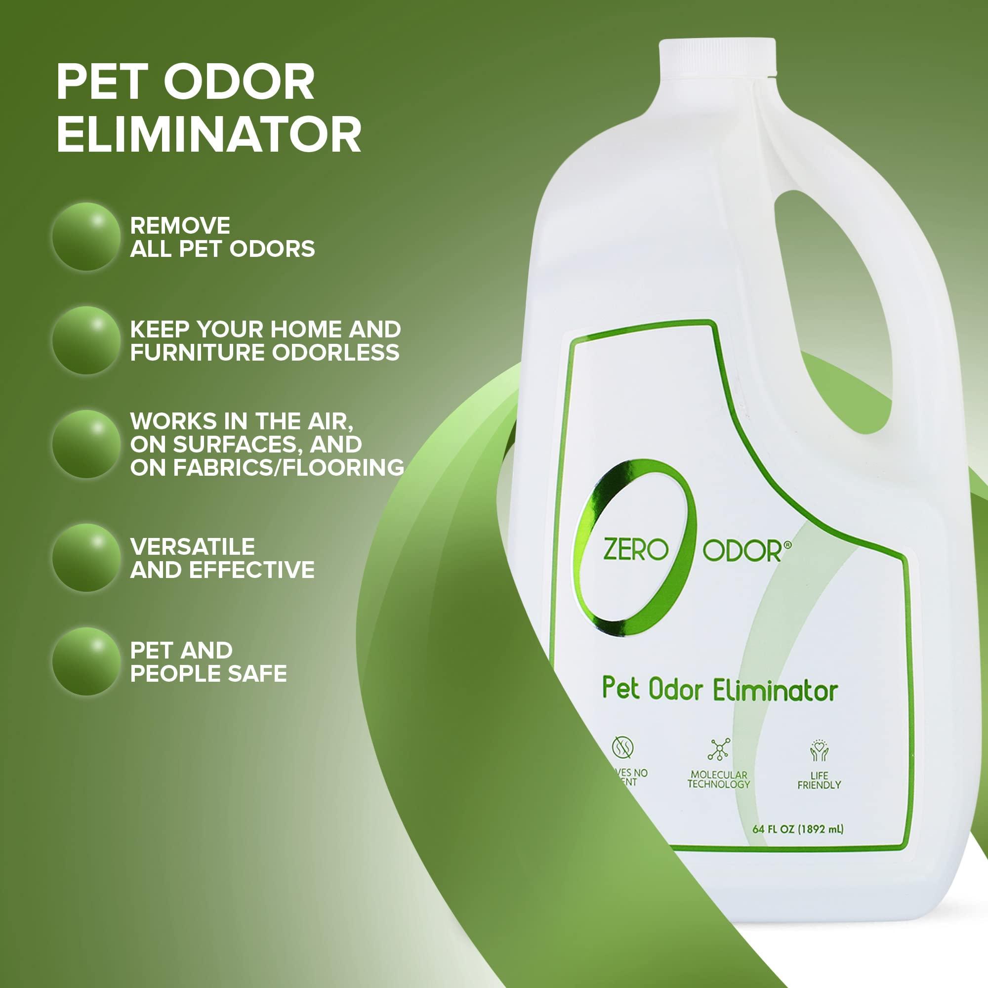 Zero Odor - Pet Odor Eliminator for strong odor, Eliminate Air & Surface Odors – Patented Molecular Technology Best For Carpet, Furniture, Beds Smell Great Again, 64oz Refill - Image 5