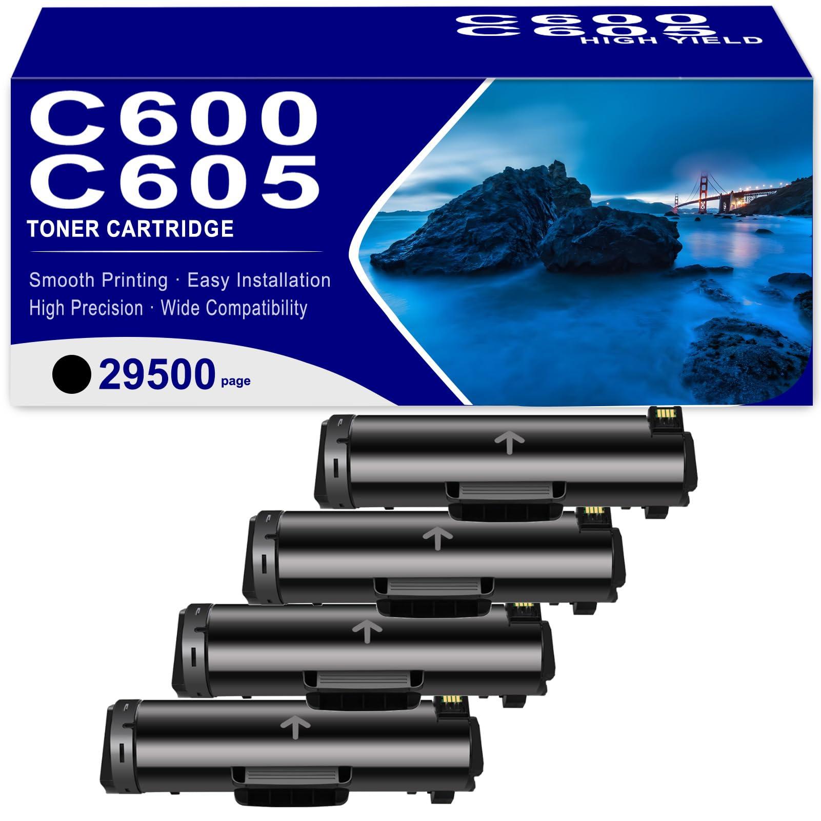 B600 B605 106R03944 Compatible High Yield Toner Cartridges Replacement for Xerox B600 Toner Cartridges Work for VersaLink B600 B605 B610 B615 Printer 4set