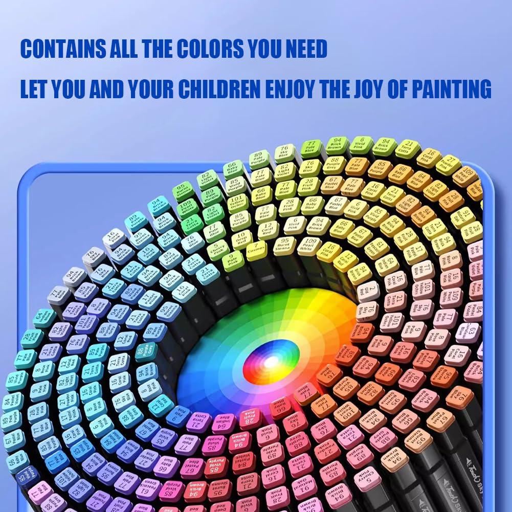 Alcohol Markers, 80 Colors Art Drawing Markers Set for Kids Adults Dual Tip Permanent Sketch Markers, with Organizing Case - Image 6