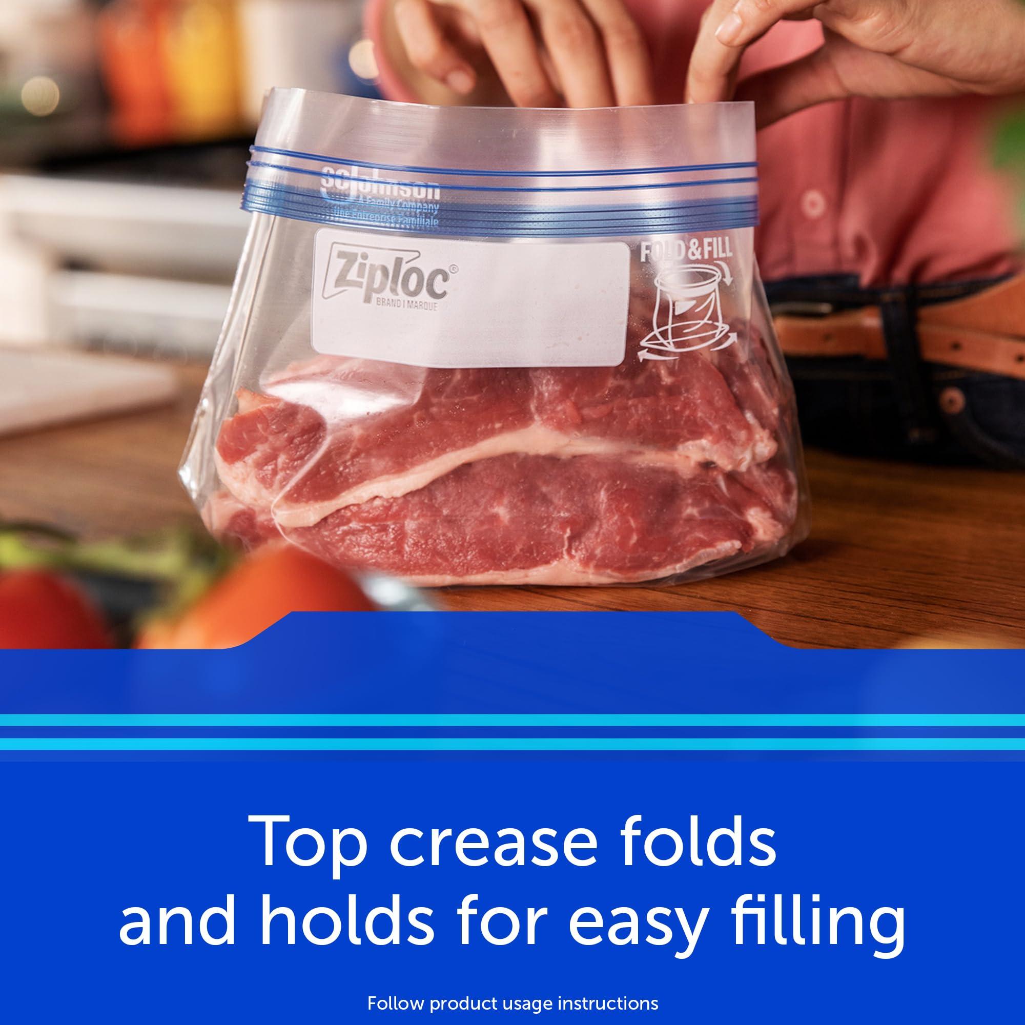 Ziploc Quart Food Storage Freezer Bags, Stay Open Design with Stand-Up Bottom, Easy to Fill, 60 Bags Total - Image 5