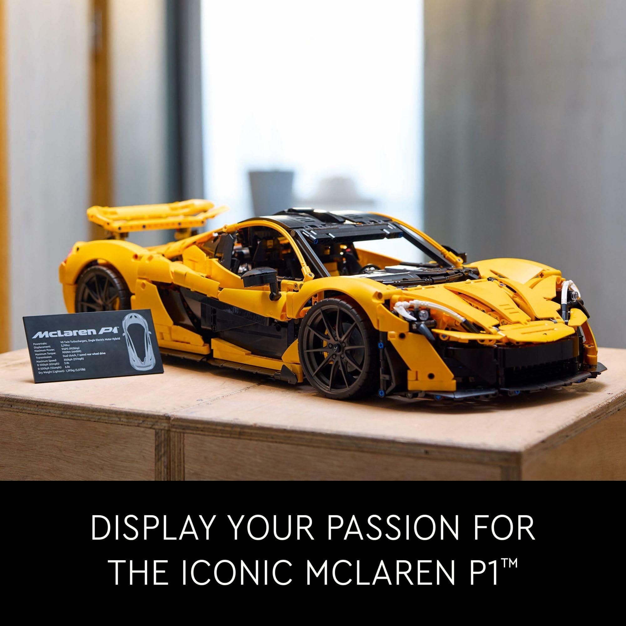 LEGO Technic McLaren P1 Hypercar Building Set, F1 Gift for Adults, Formula 1 Race Car Collectible Model with V8 Piston Engine and 7-Speed Gearbox, 42172 - Image 7