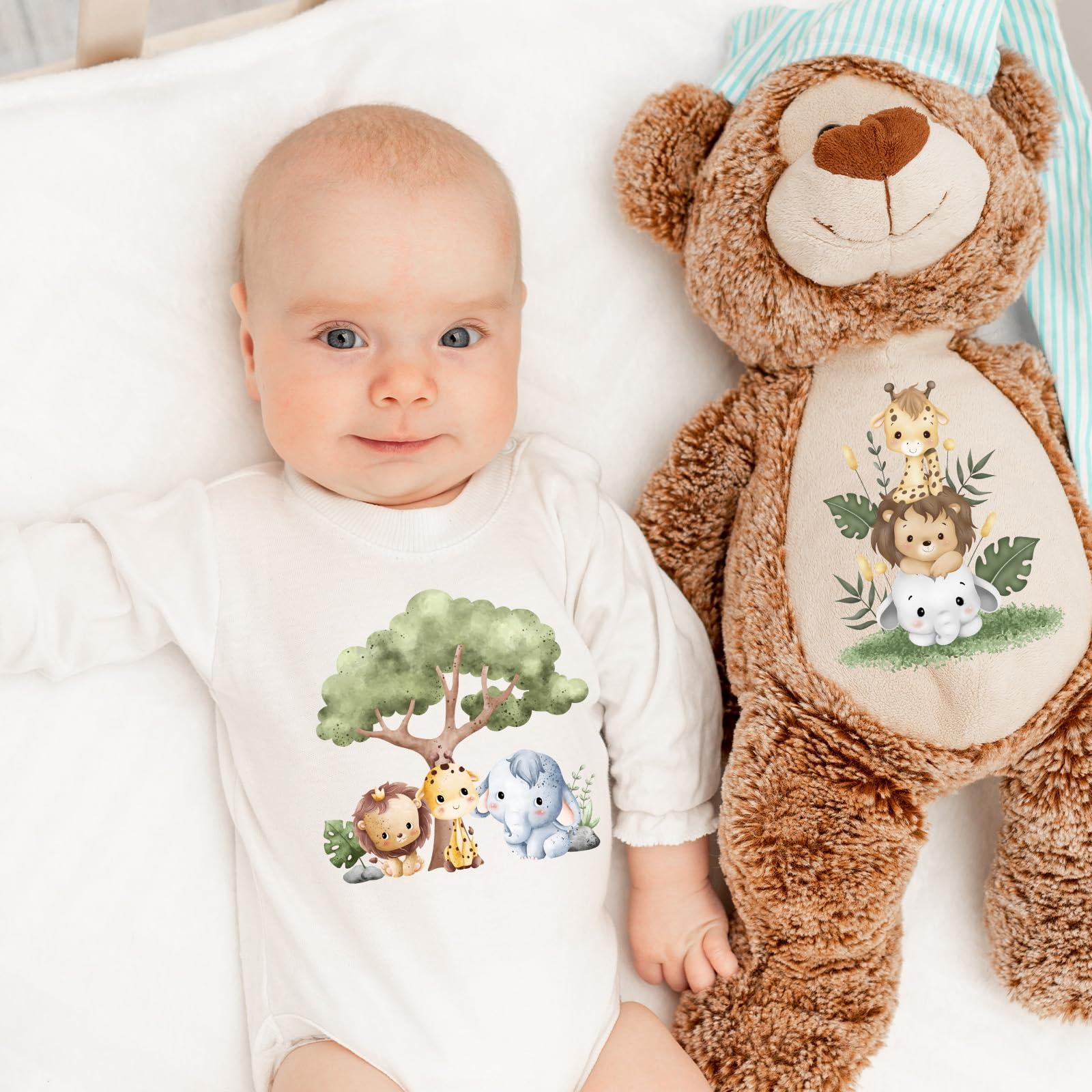 Falueqg 26pcs Forest Animal Iron On Transfers - DTF Transfers Ready to Press, Cute Iron on Decals Stickers for Baby Bodysuit, Heat Transfer Vinyl for Baby Onesie Bibs Decorating Kit - Image 2