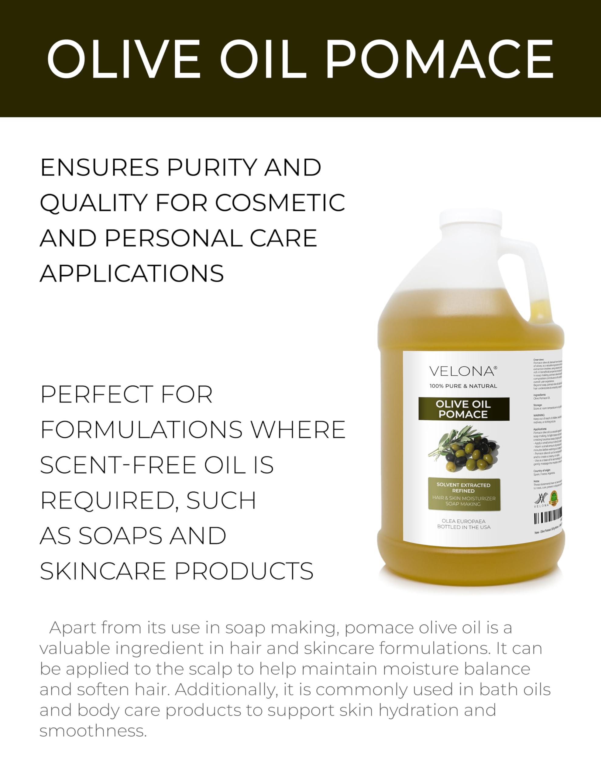 velona Olive Pomace Oil 64 Fl Oz | 100% Pure and Natural Carrier Oil | Refined | Skin, Hair, Body & Face Moisturizing | Use Today - Enjoy Results. - Image 2