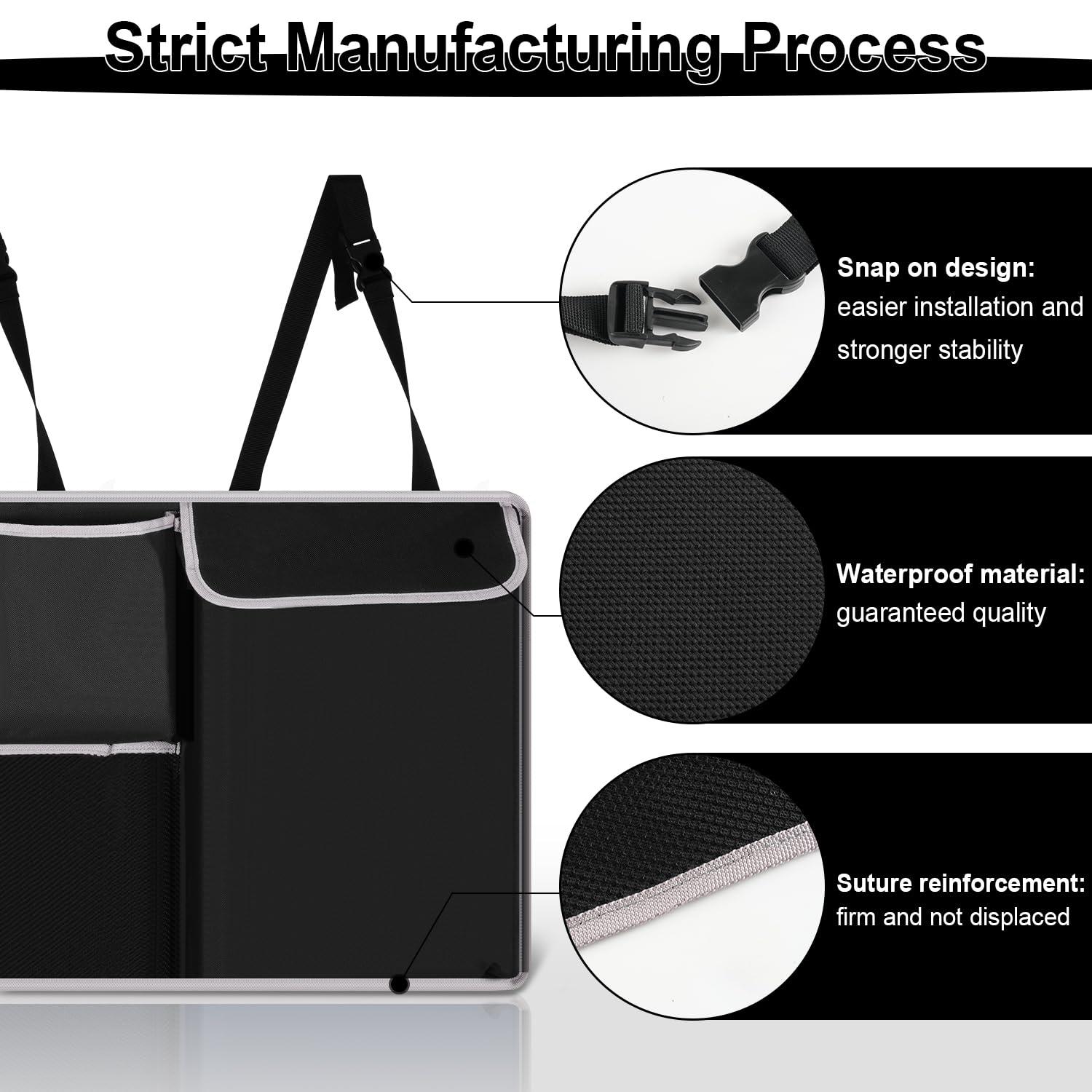 UYYE Trunk Hanging Organizer, Backseat Bag, Car Interior Accessories with 4 Pockets & 2 Mesh Pouches for Groceries, Will Provide More Storage Trunk Space for SUV, Jeep, MPVs - Image 2