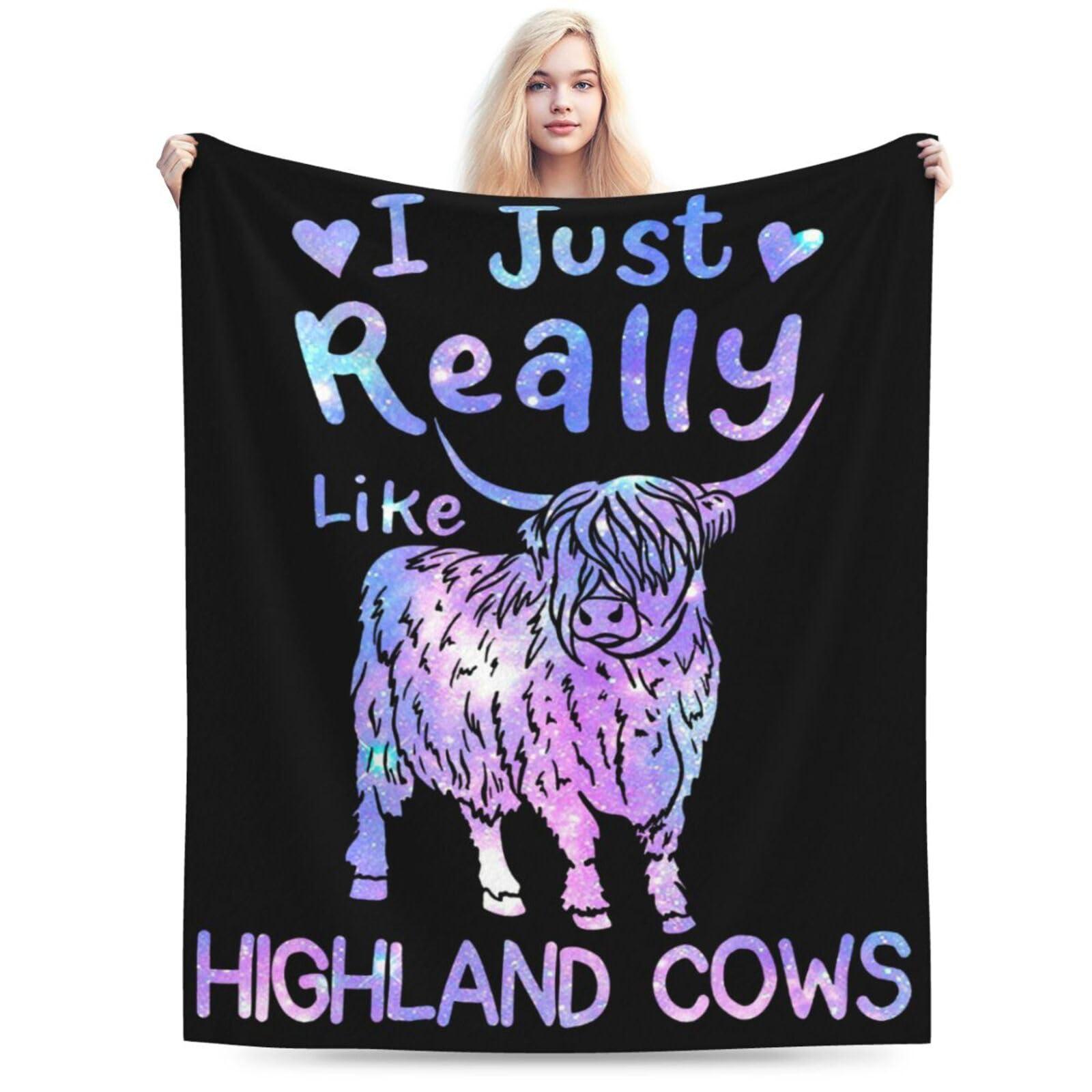 Cute Highland Cow Blanket Funny Cattle Fleece Throw Blanket Fuzzy Plush Super Soft Cozy Warm Highland Cow Decor Bedding Stuffed Animal Blanket Gifts for Boys Girls Kids Adult Men Women 40"X50" - Image 4