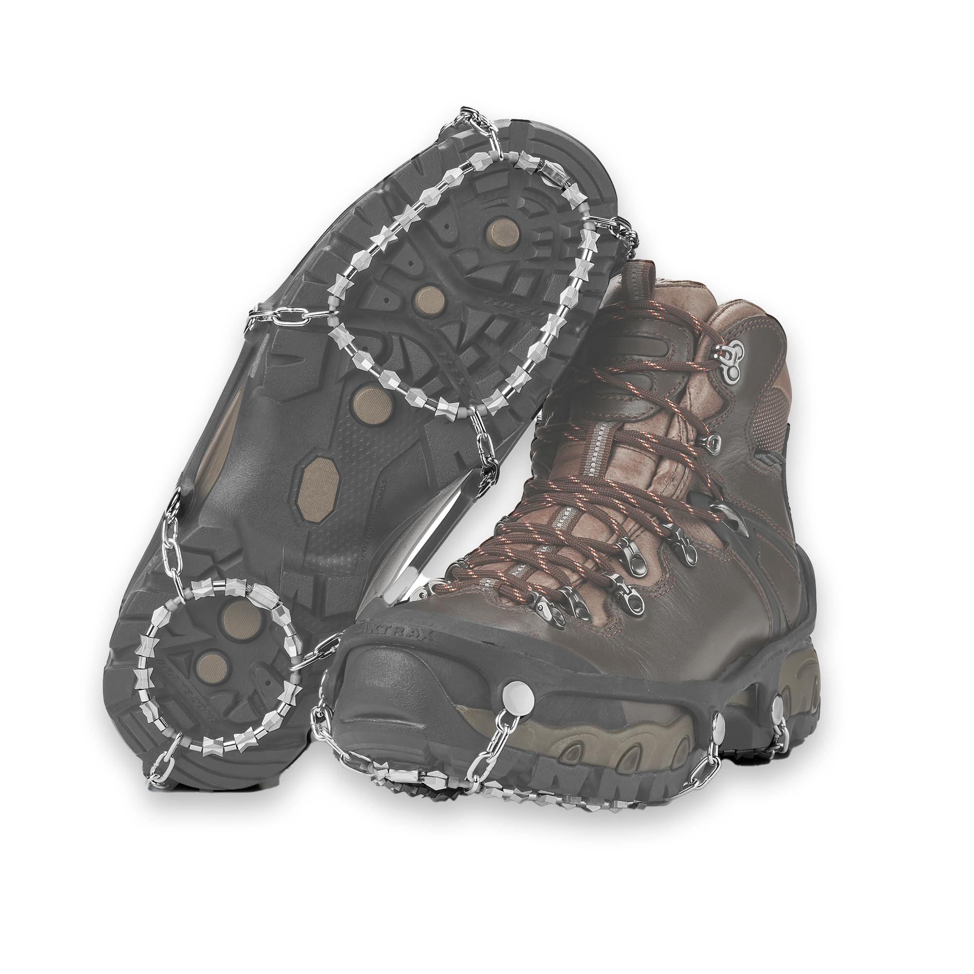 Yaktrax Diamond Grip - Full-Foot Traction on Ice, Snow, & Multi-Terrain Surfaces - Swiveling Diamond Bead Grip Points - Cold-Resistant Easy On/Off Elastic Upper Band